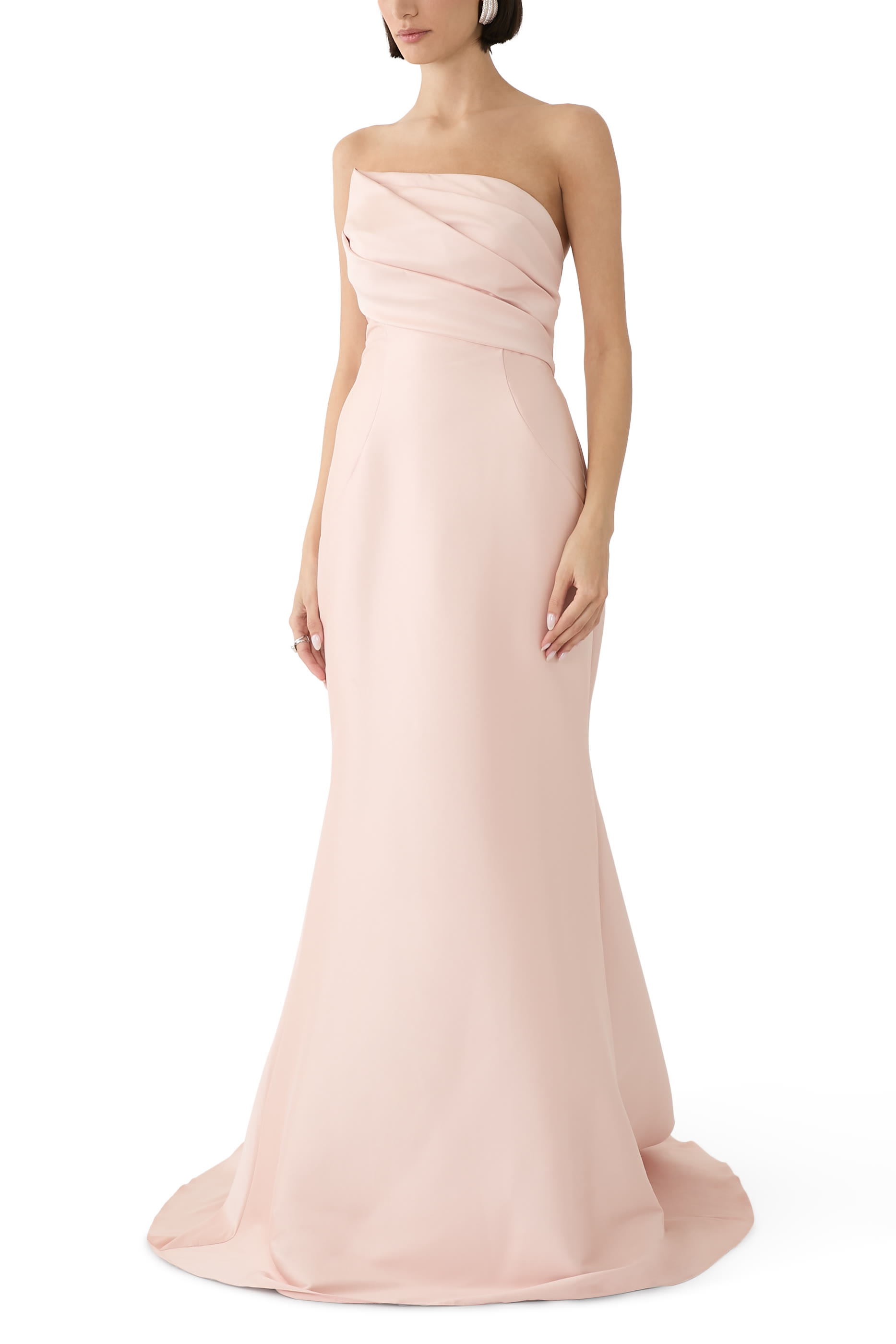Strapless Draped Bodice Gown