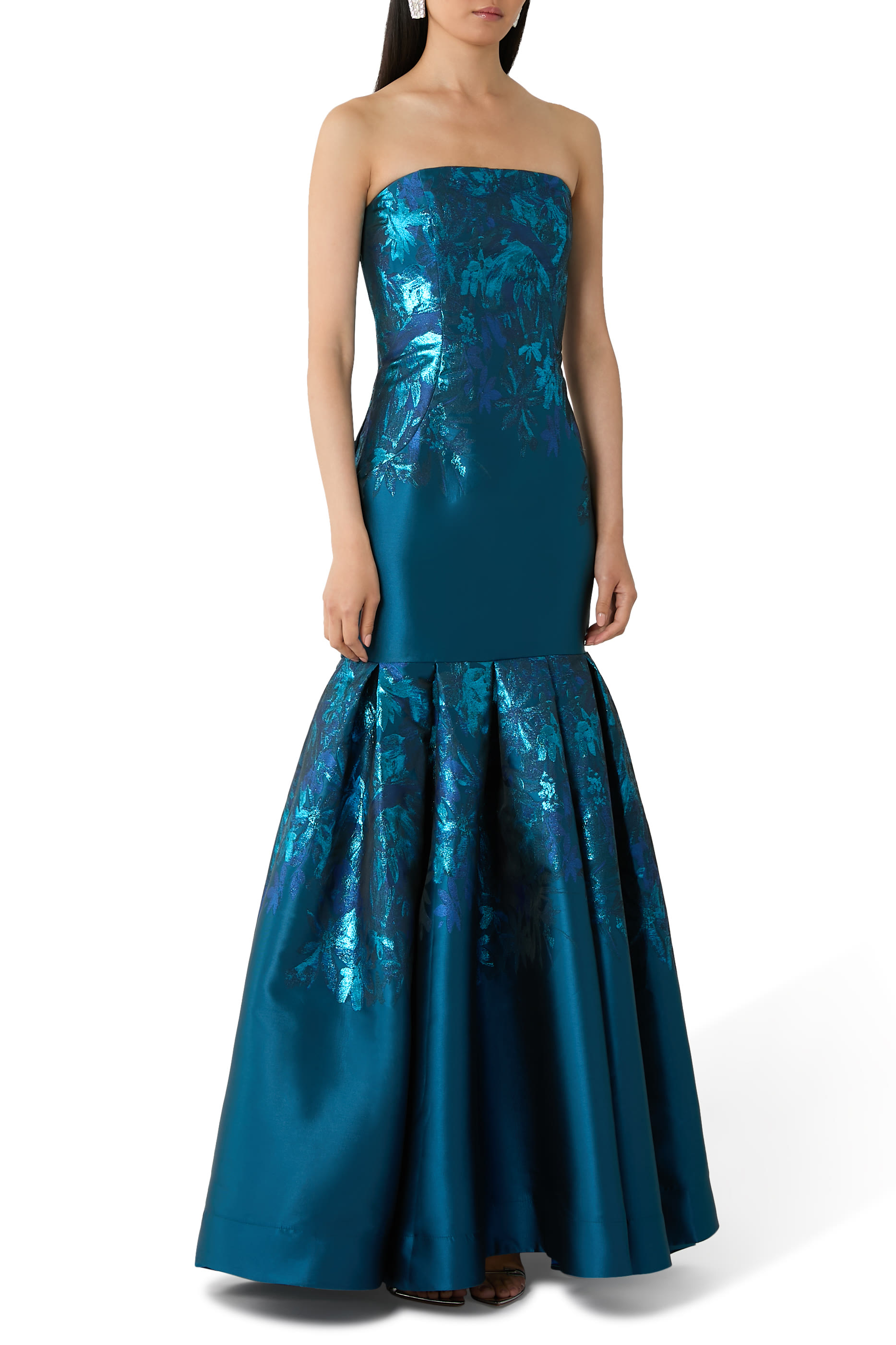 Strapless Mermaid Gown with Dramatic Overskirt