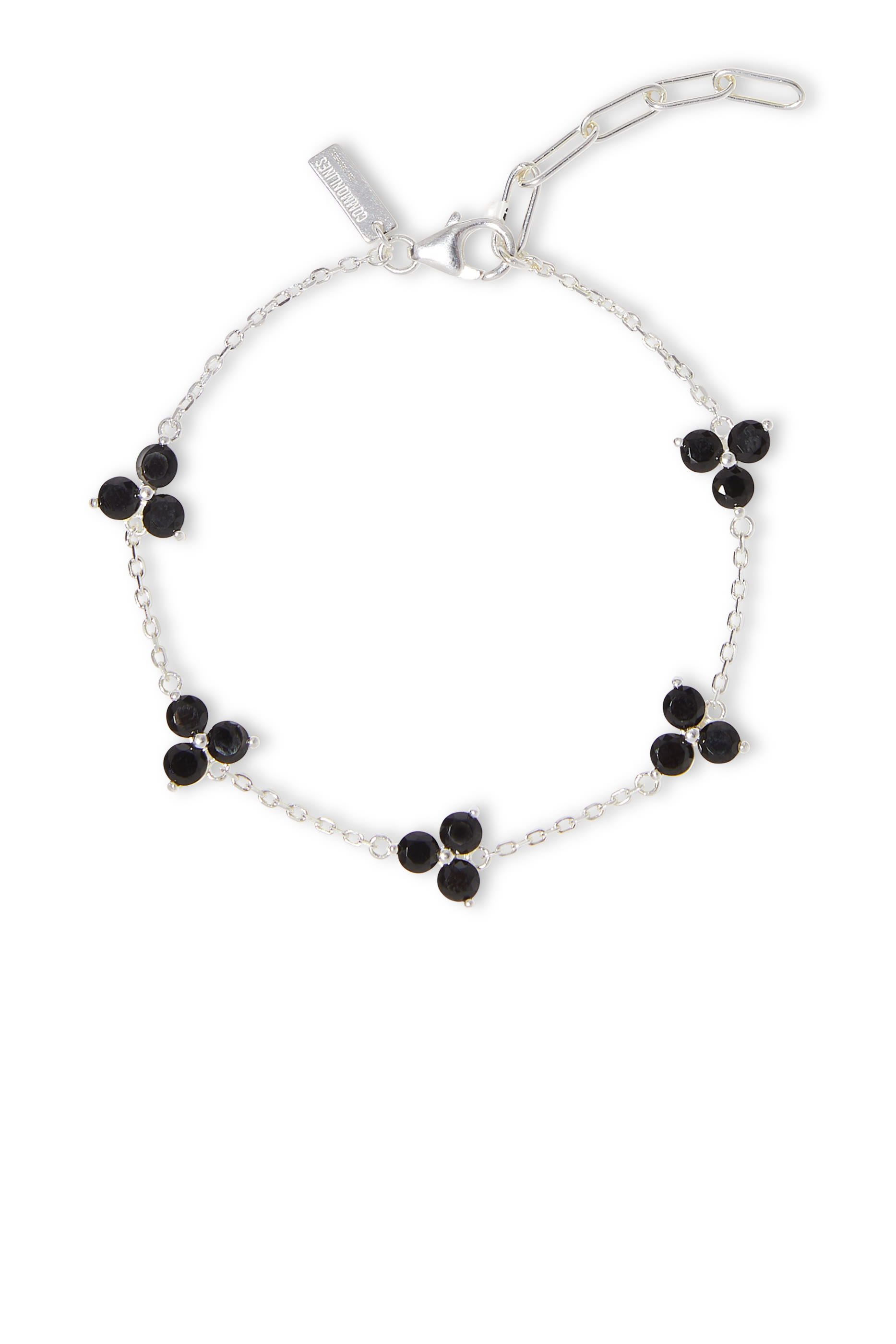 Como Link Bracelet, Sterling Silver & Onyx Cubic Zirconia