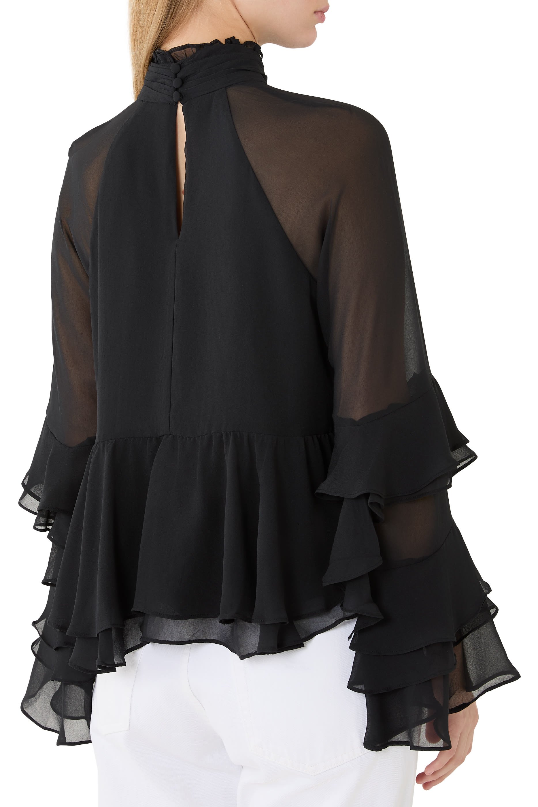Skylah Ruffled Bell Sleeves Top