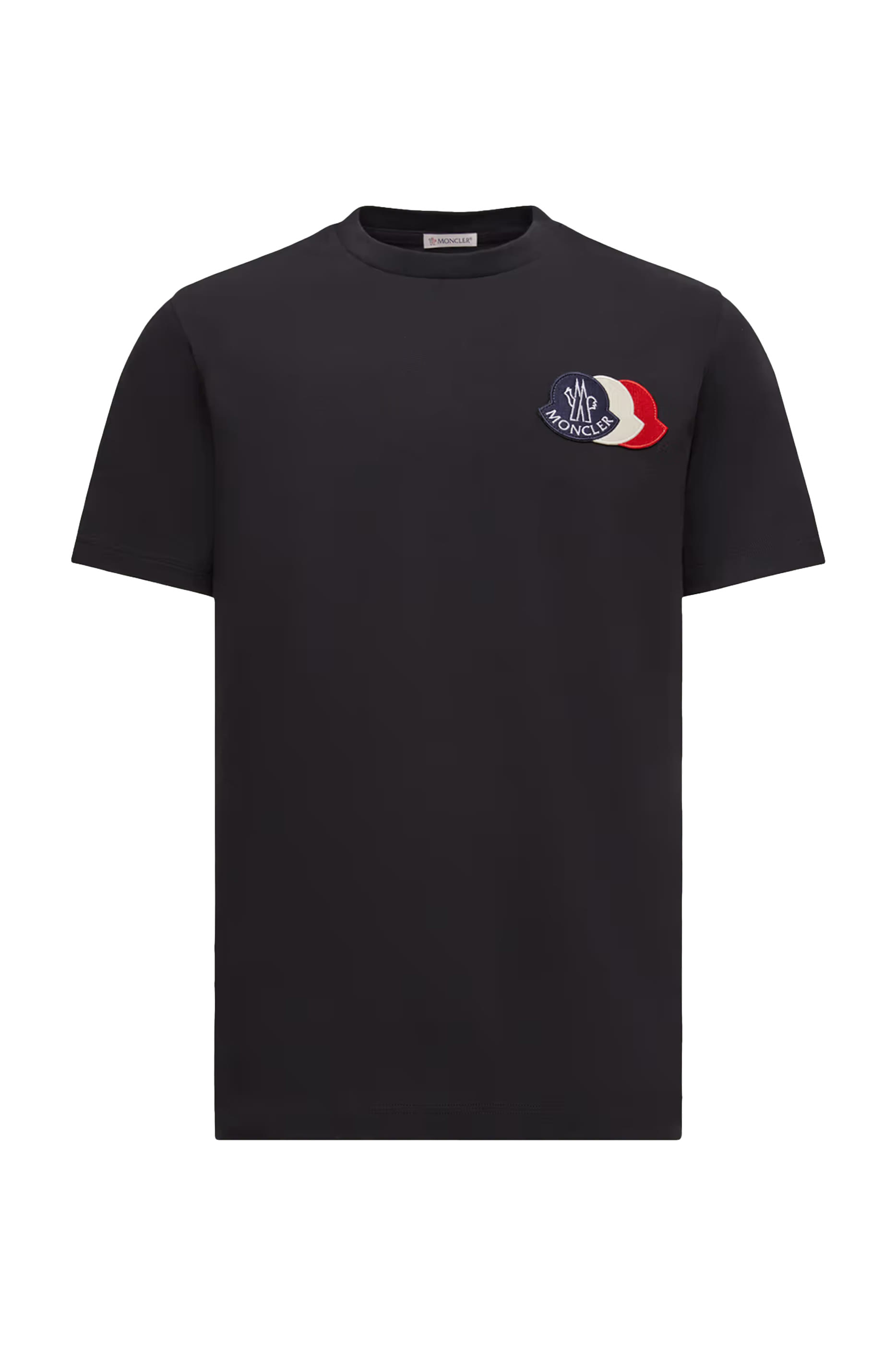 Embroidered Tricolour Logo Cotton T-Shirt