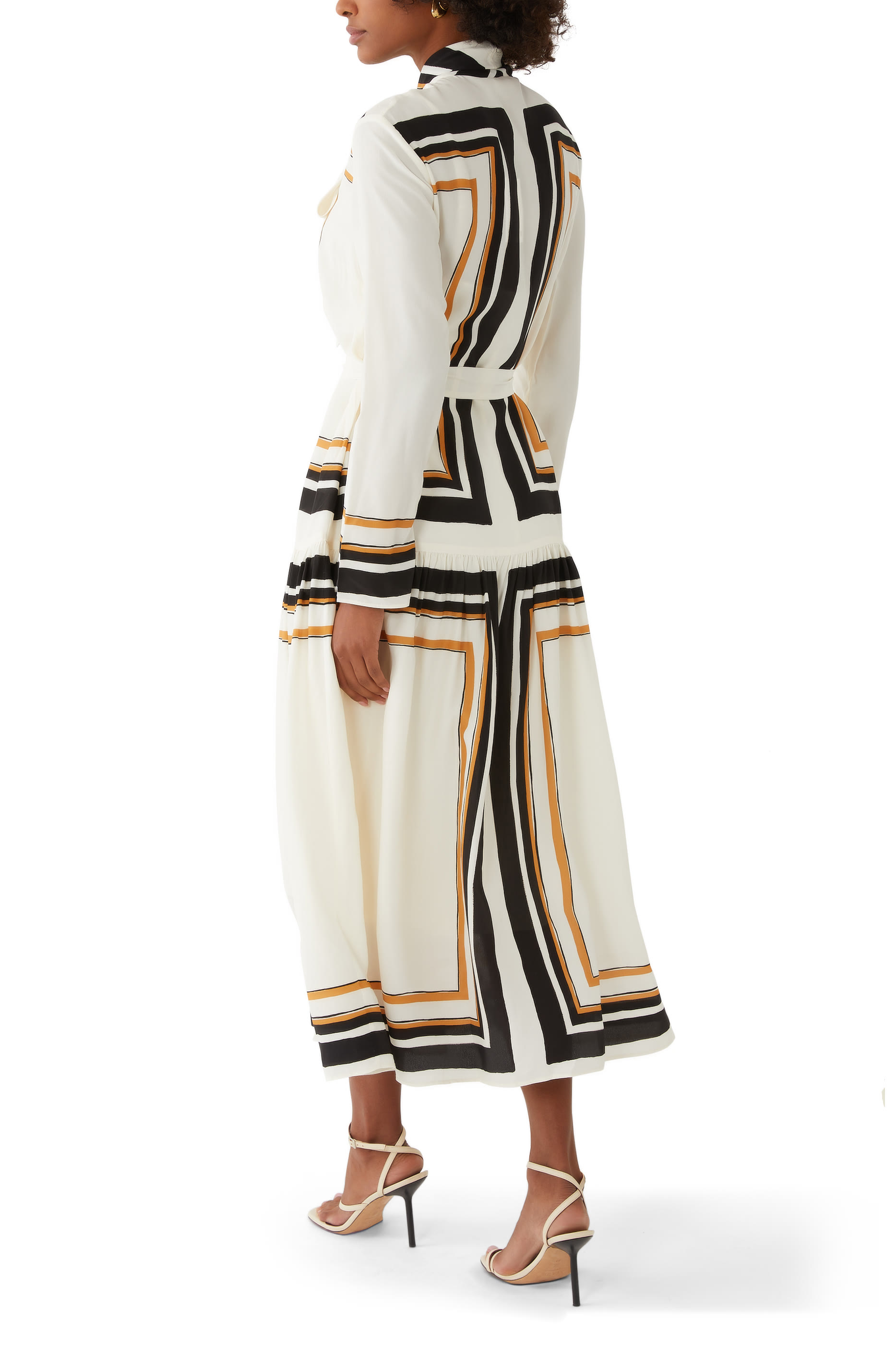 Tie Neck Midi Dress