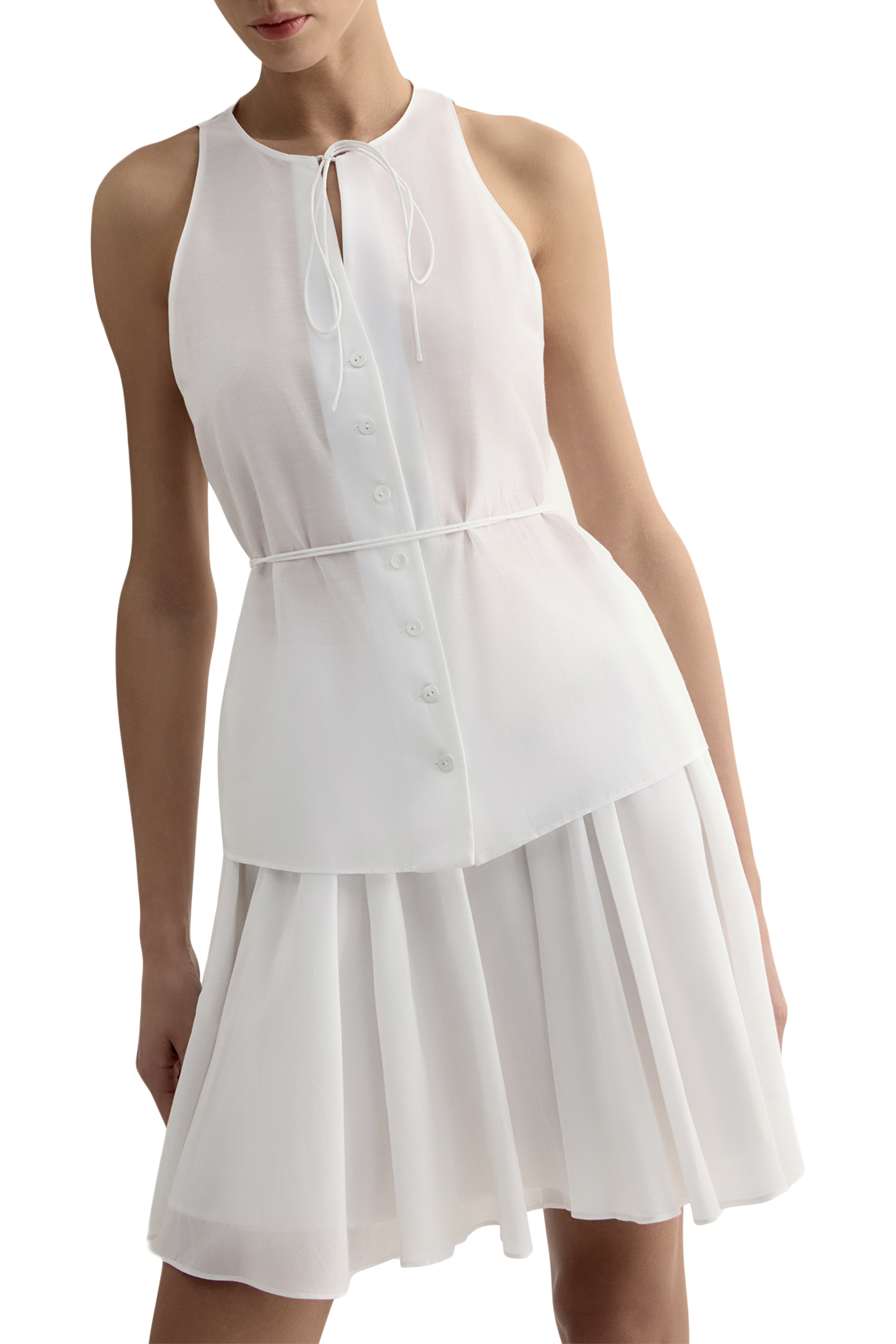 Button-Up Belted Top