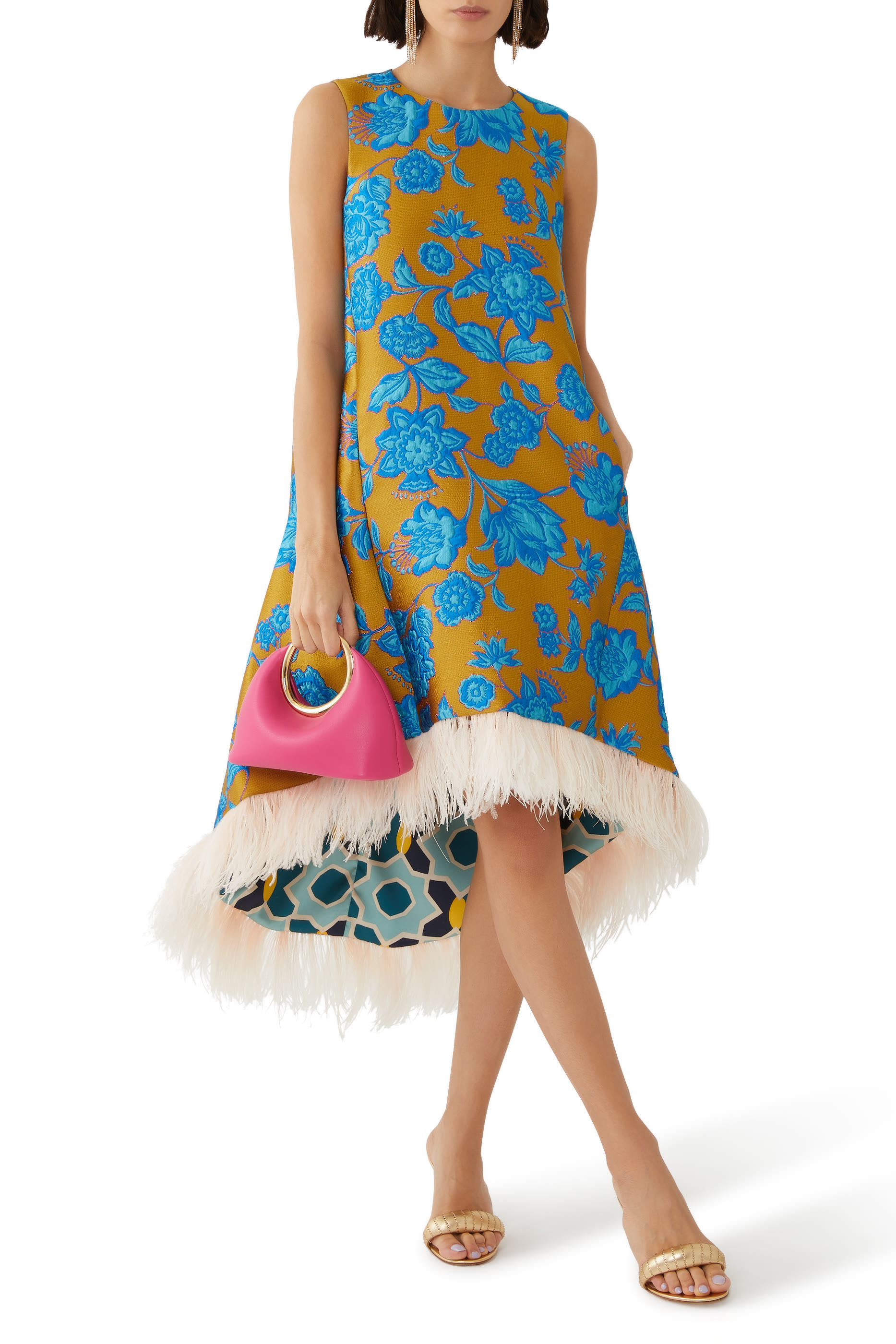 La Scala High Dress with Feathers