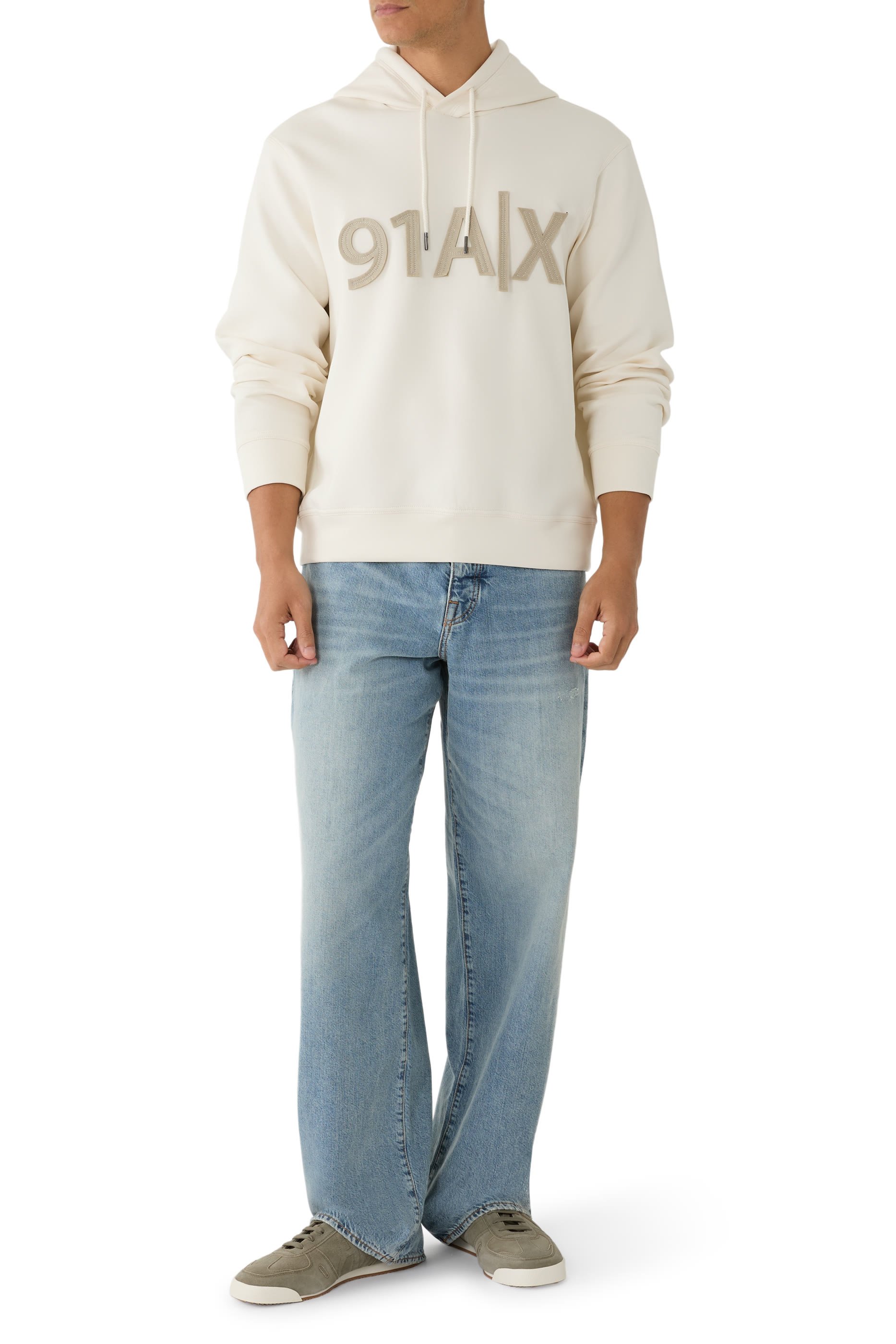 AX Logo Cotton-Jersey Hoodie