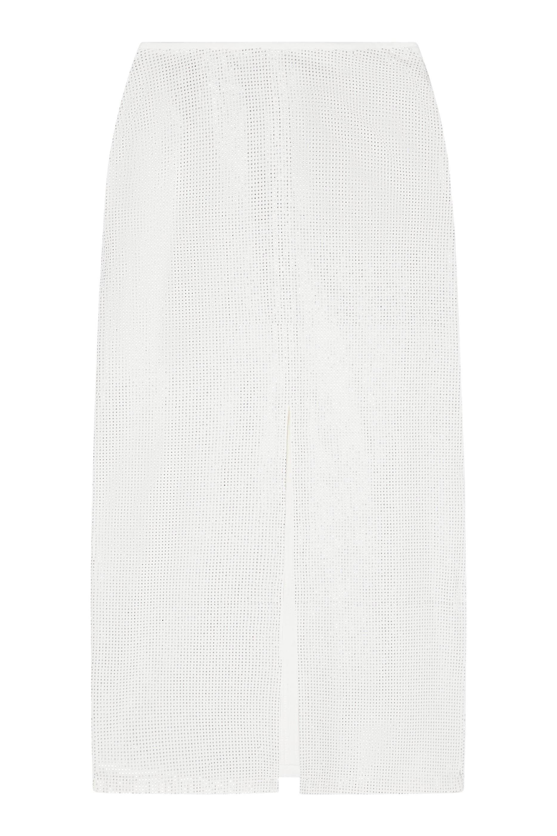 Long Drill Skirt with All-Over Micro Studs 