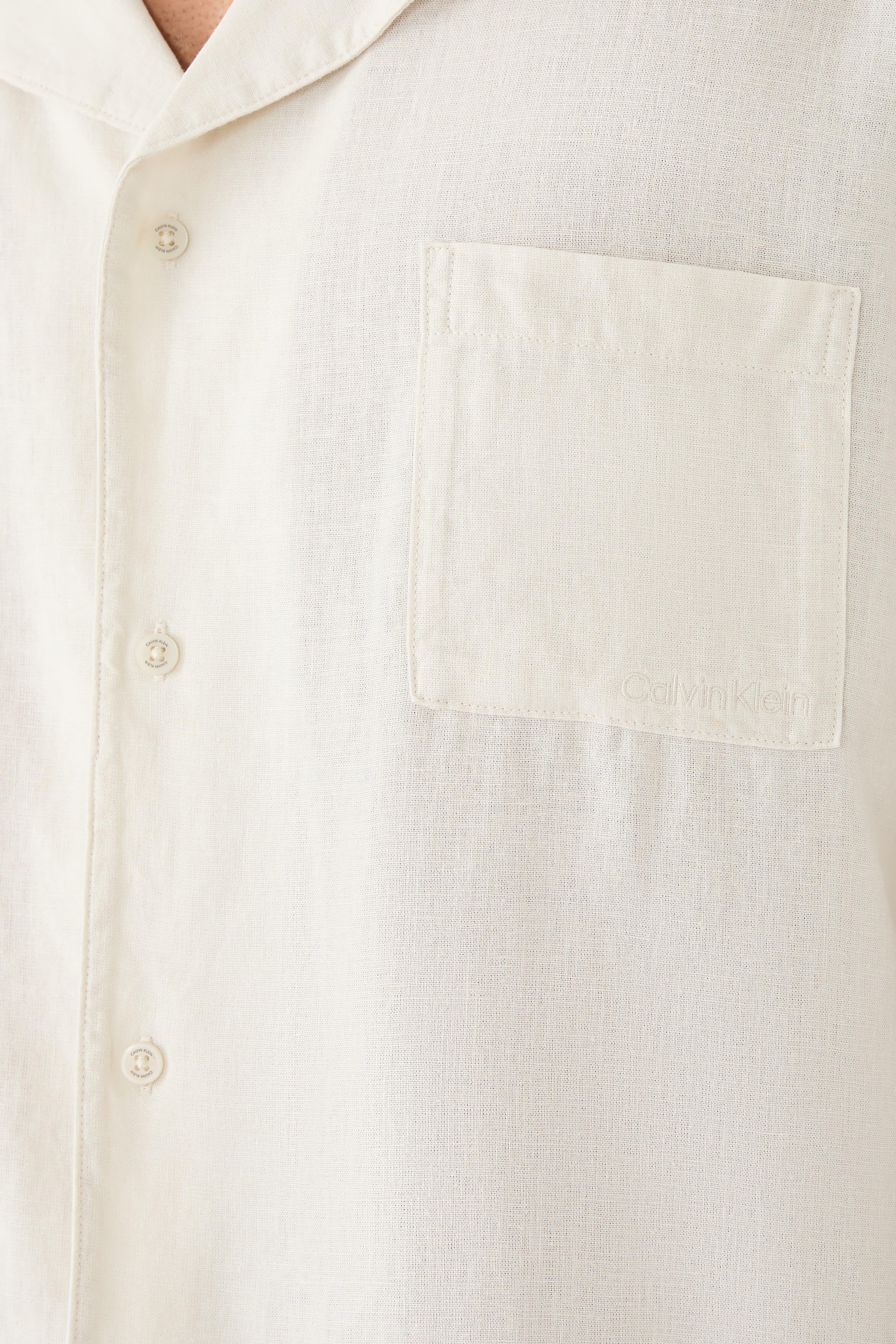 Linen Blend Pyjama Top