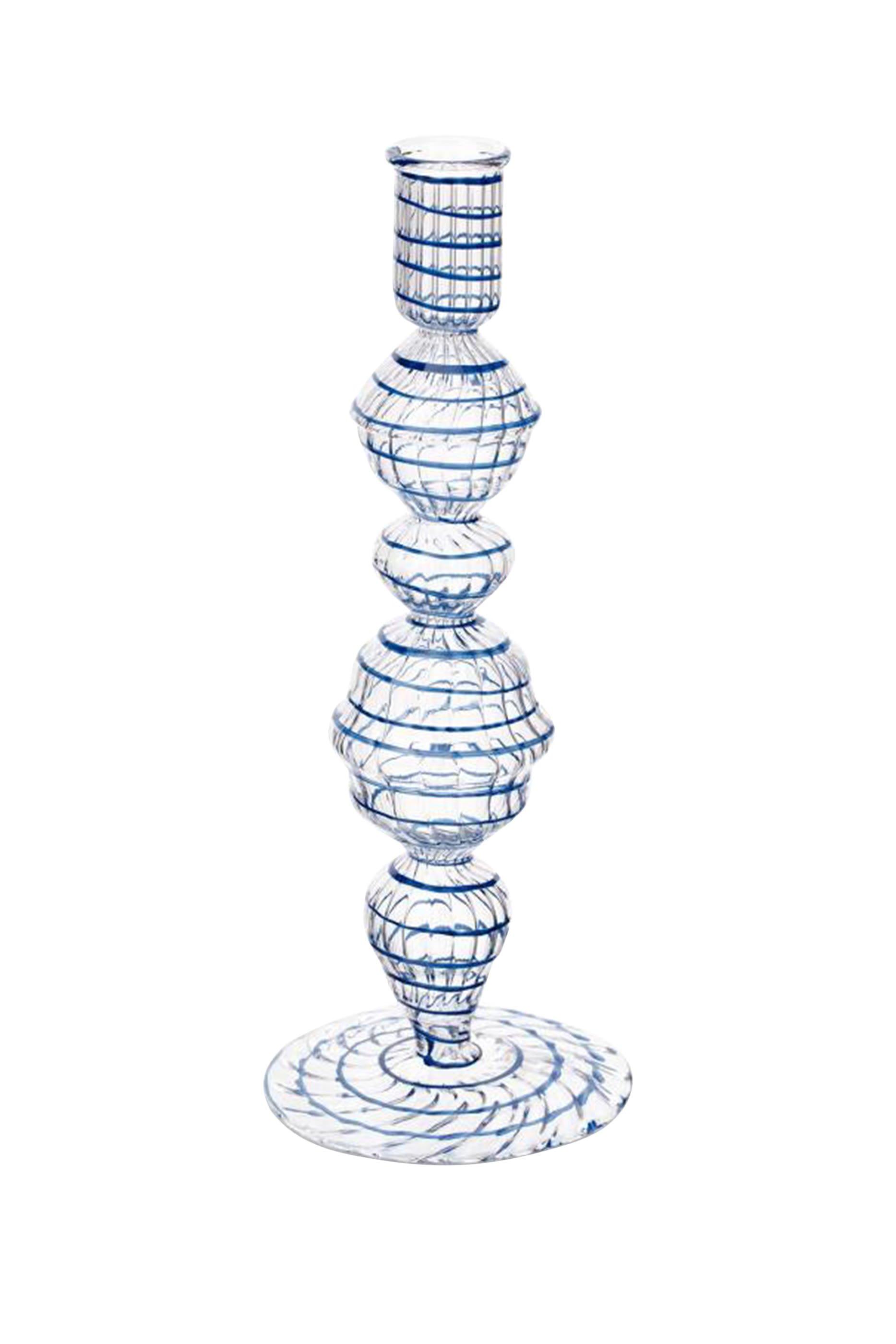 Medium Glass Swirl Candle Holder