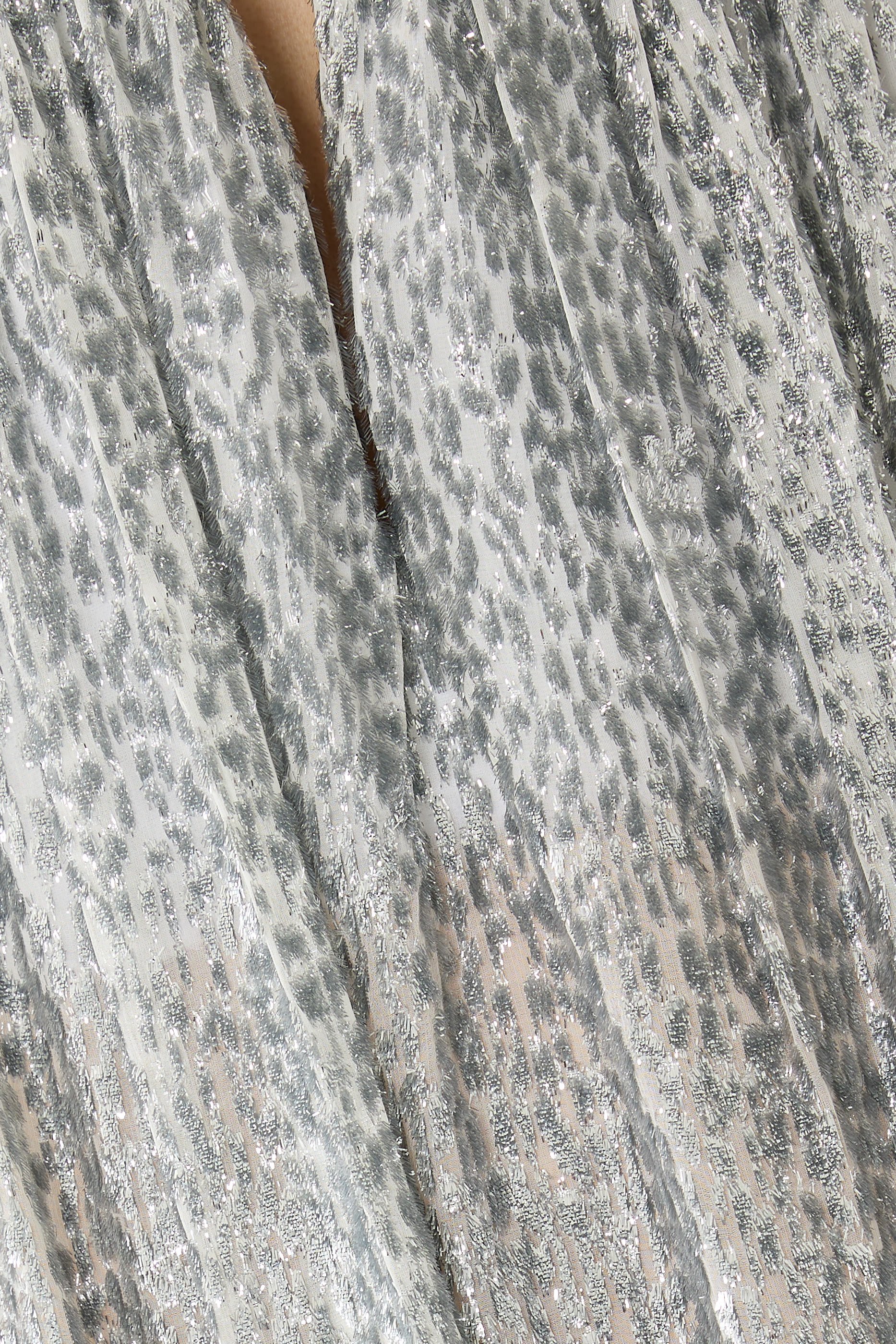 Pleated Metallic Velvet Dress