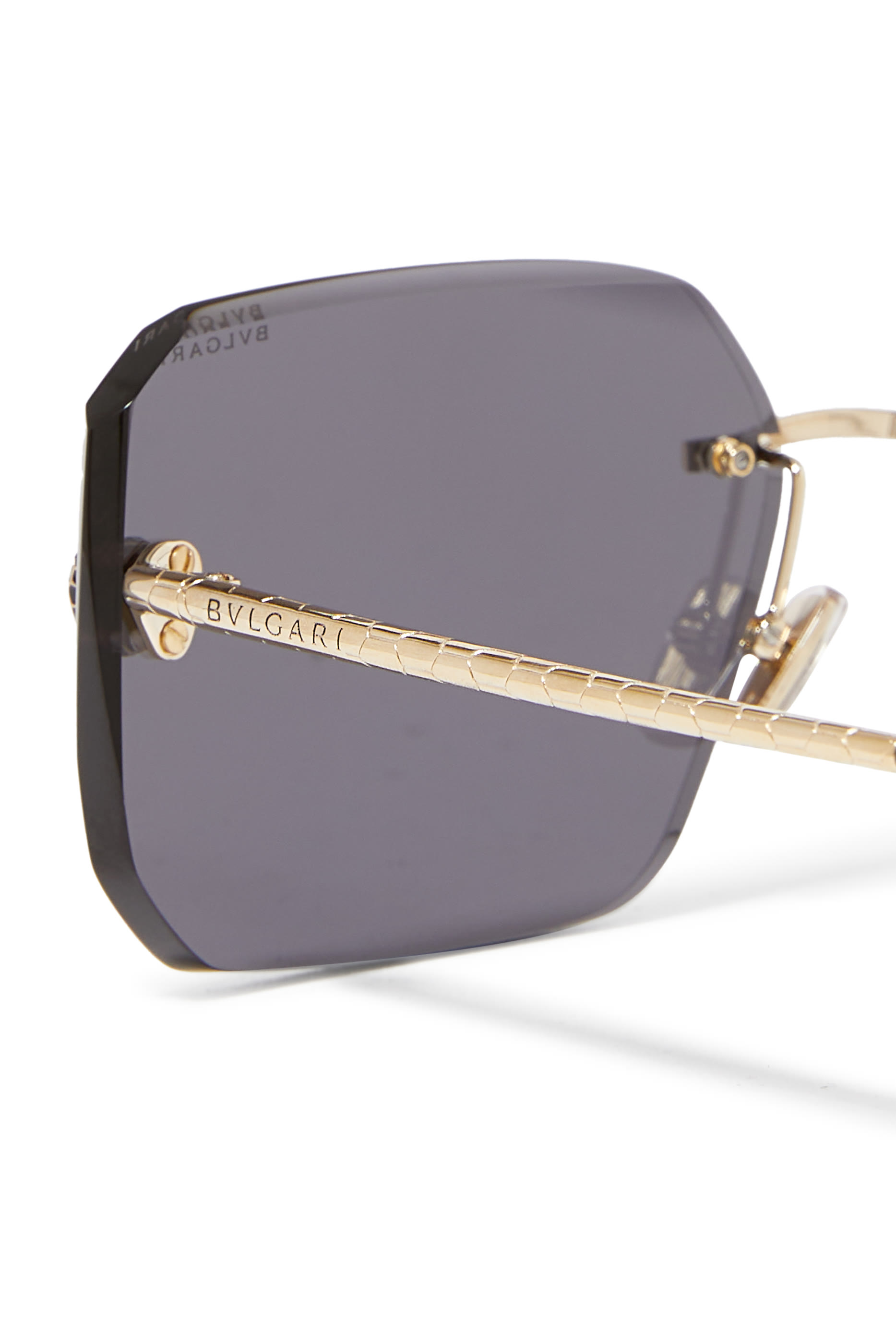 Serpenti Forever Gold Rectangular Sunglasses
