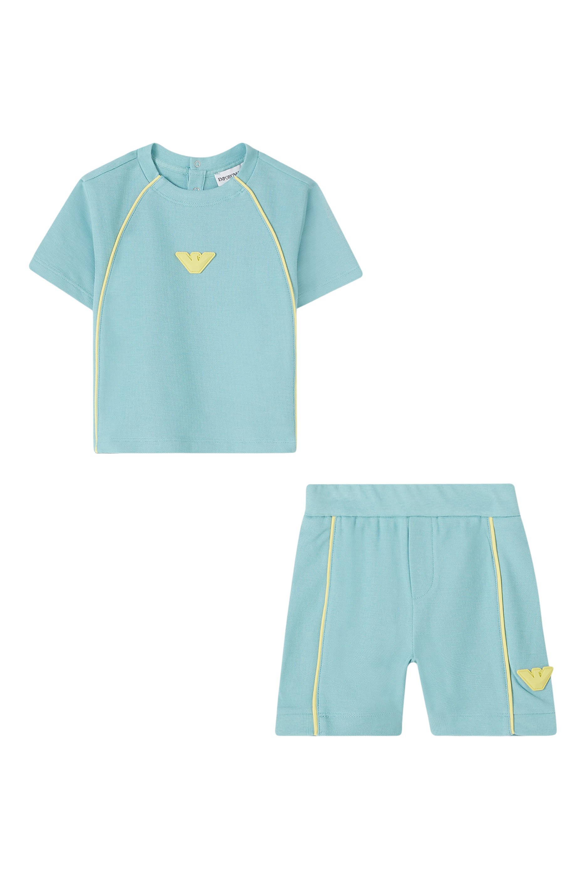 Kids Logo Piqu&eacute; T-Shirt and Shorts Set