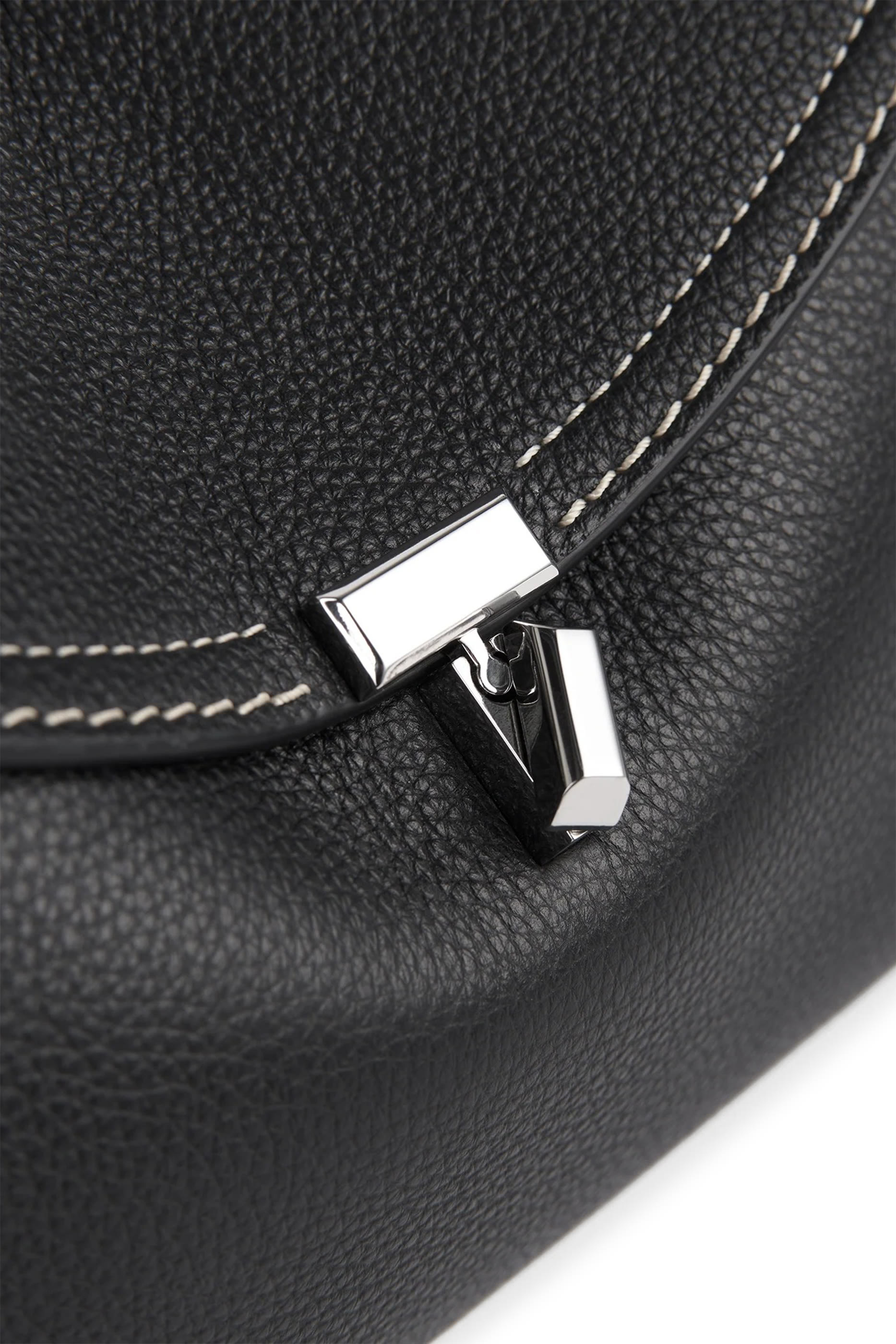 T-Lock Grained Leather Clutch