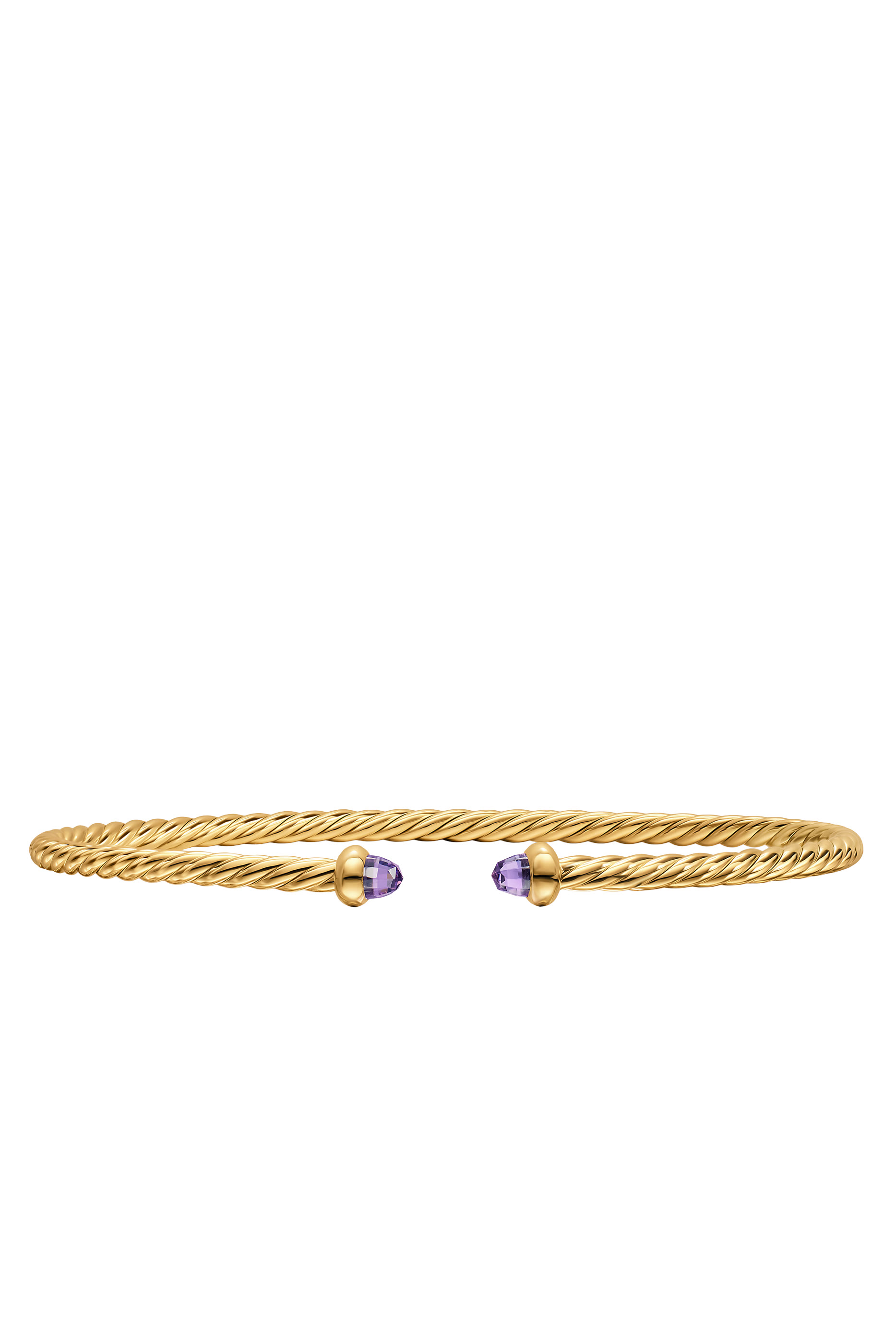 Micro Cablespira&reg; Flex Bracelet, 18K Yellow Gold & Amethyst