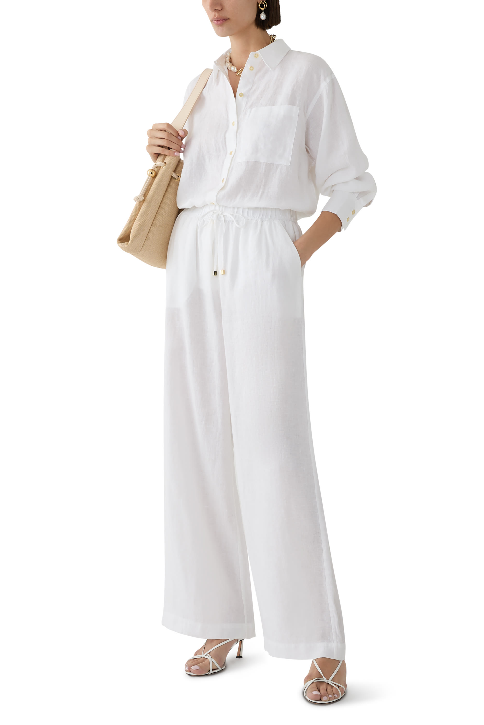 White Bay Drawstring Trousers