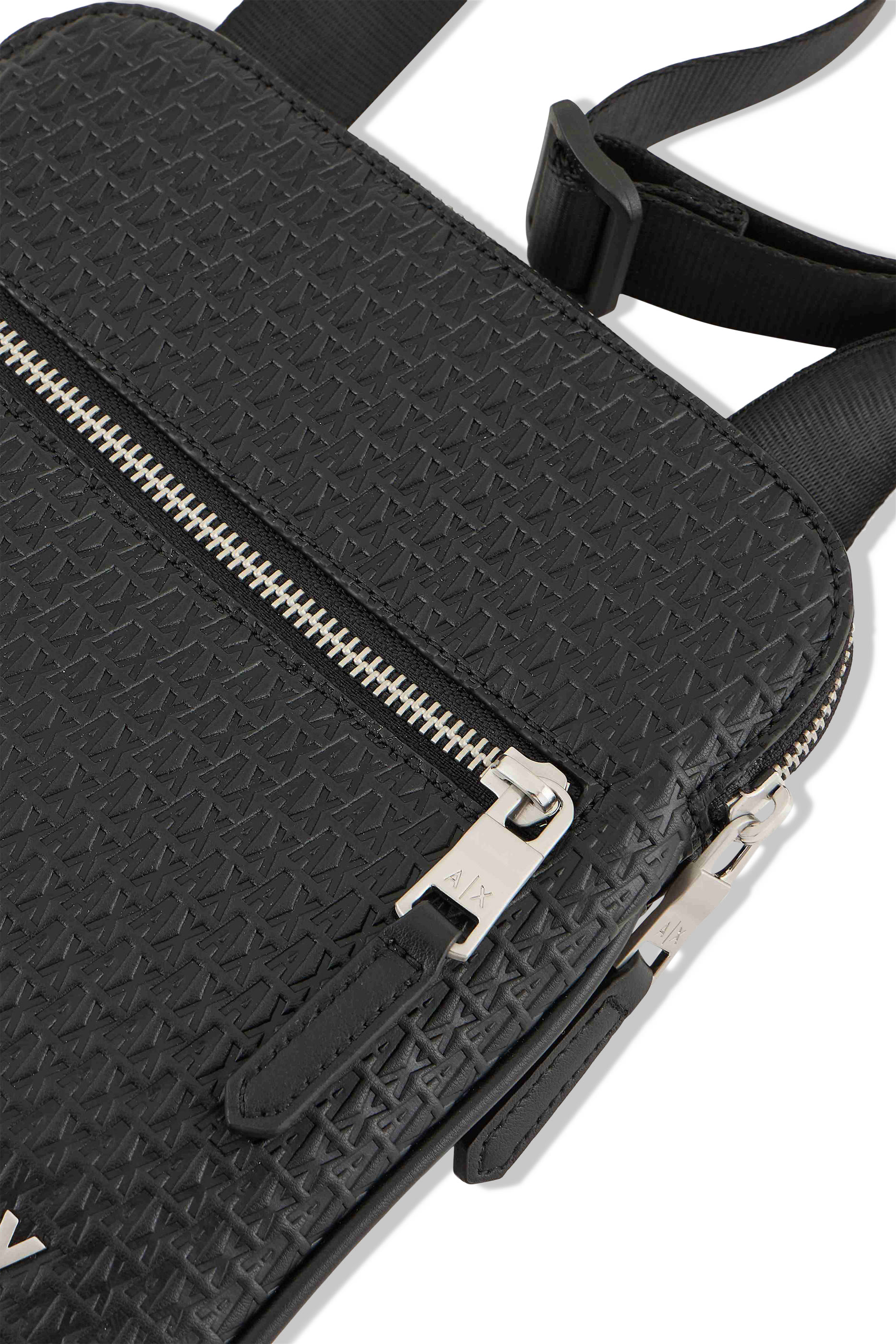 Embossed Logo Flat Shoulder Bag