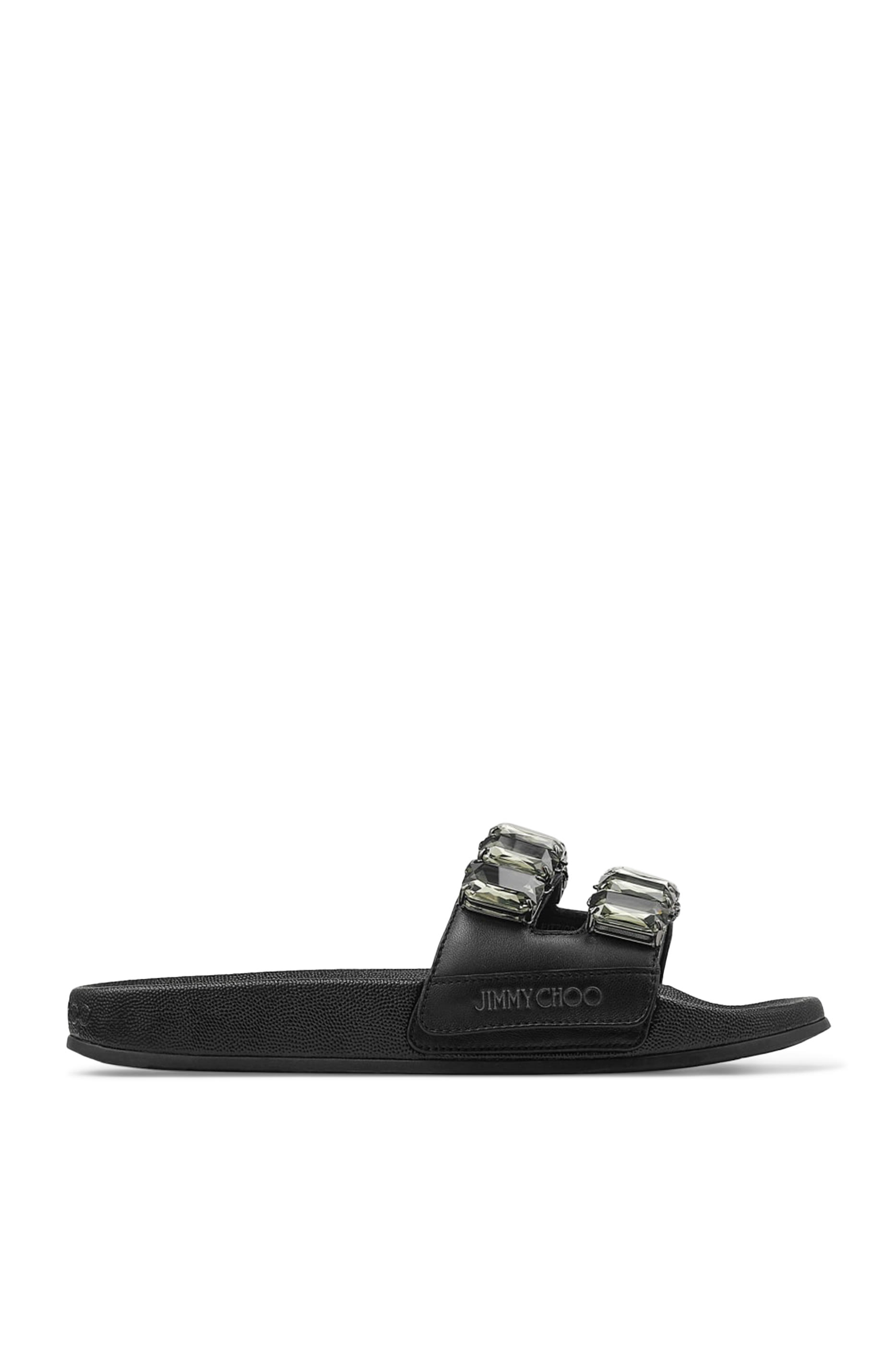 Nappa Leather Crystal Slides