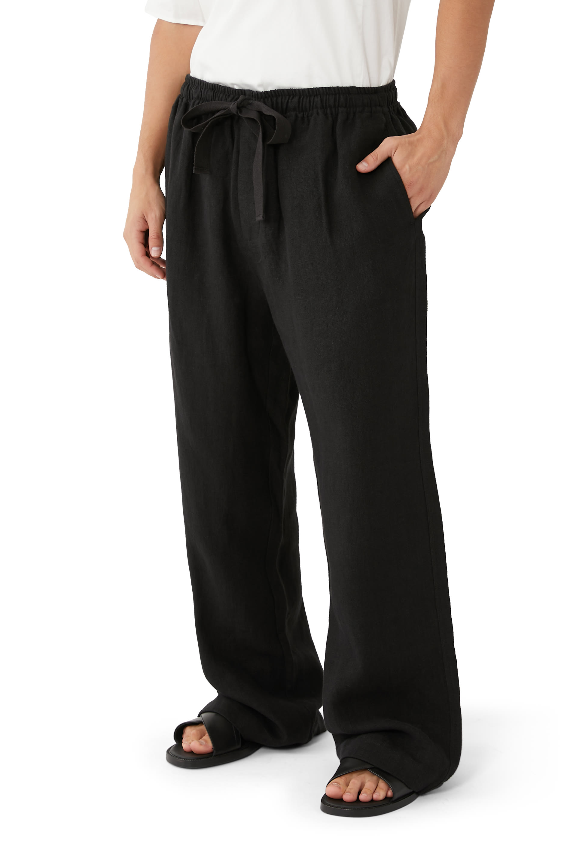 Wide Leg Linen Trousers
