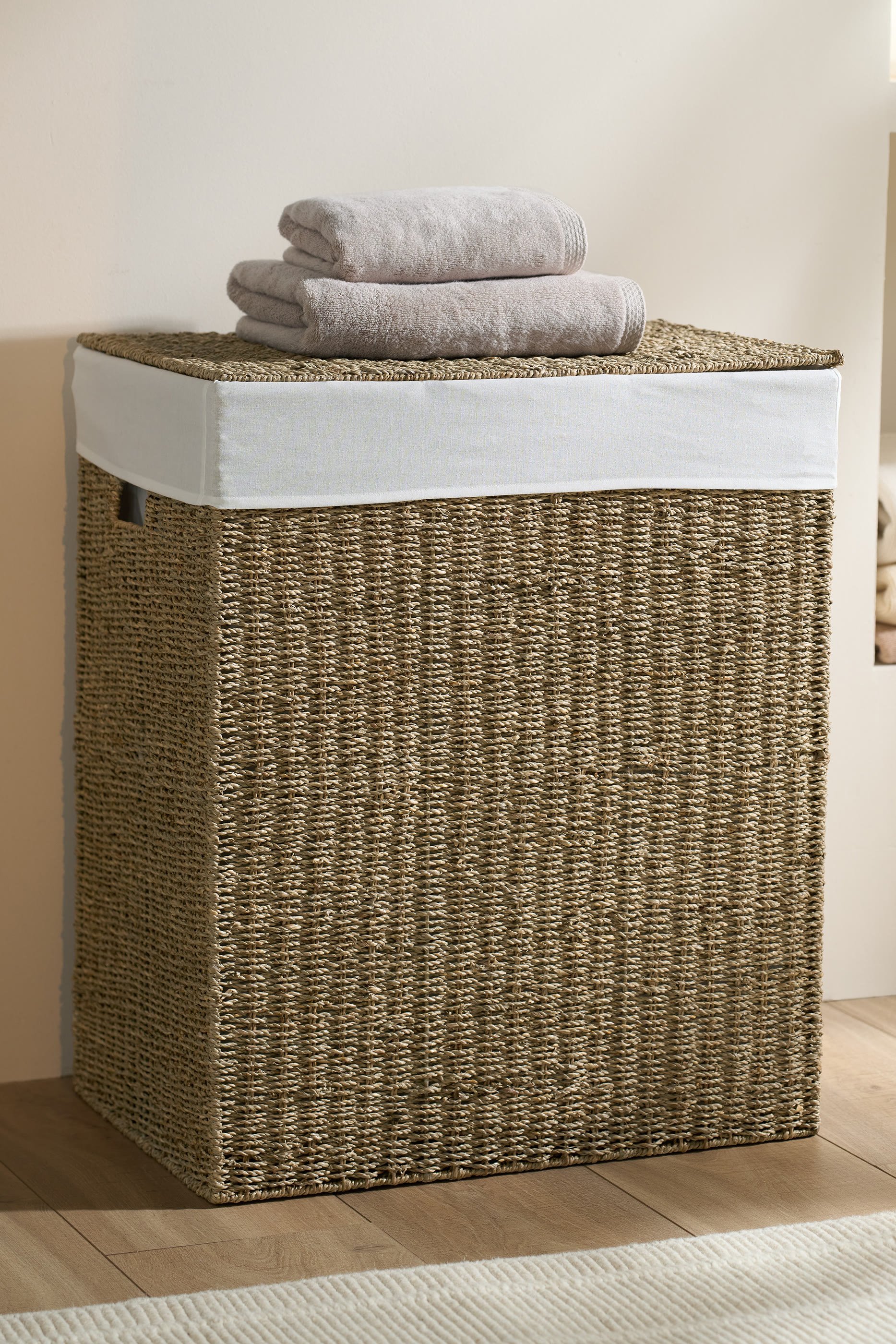 Triple Seagrass Laundry Basket 