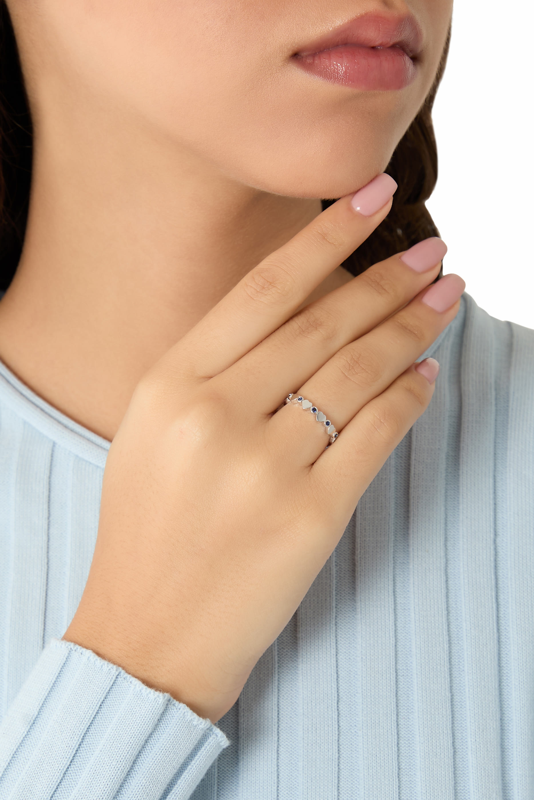 Love In Tokyo Ring, 18k White Gold & Blue Sapphire