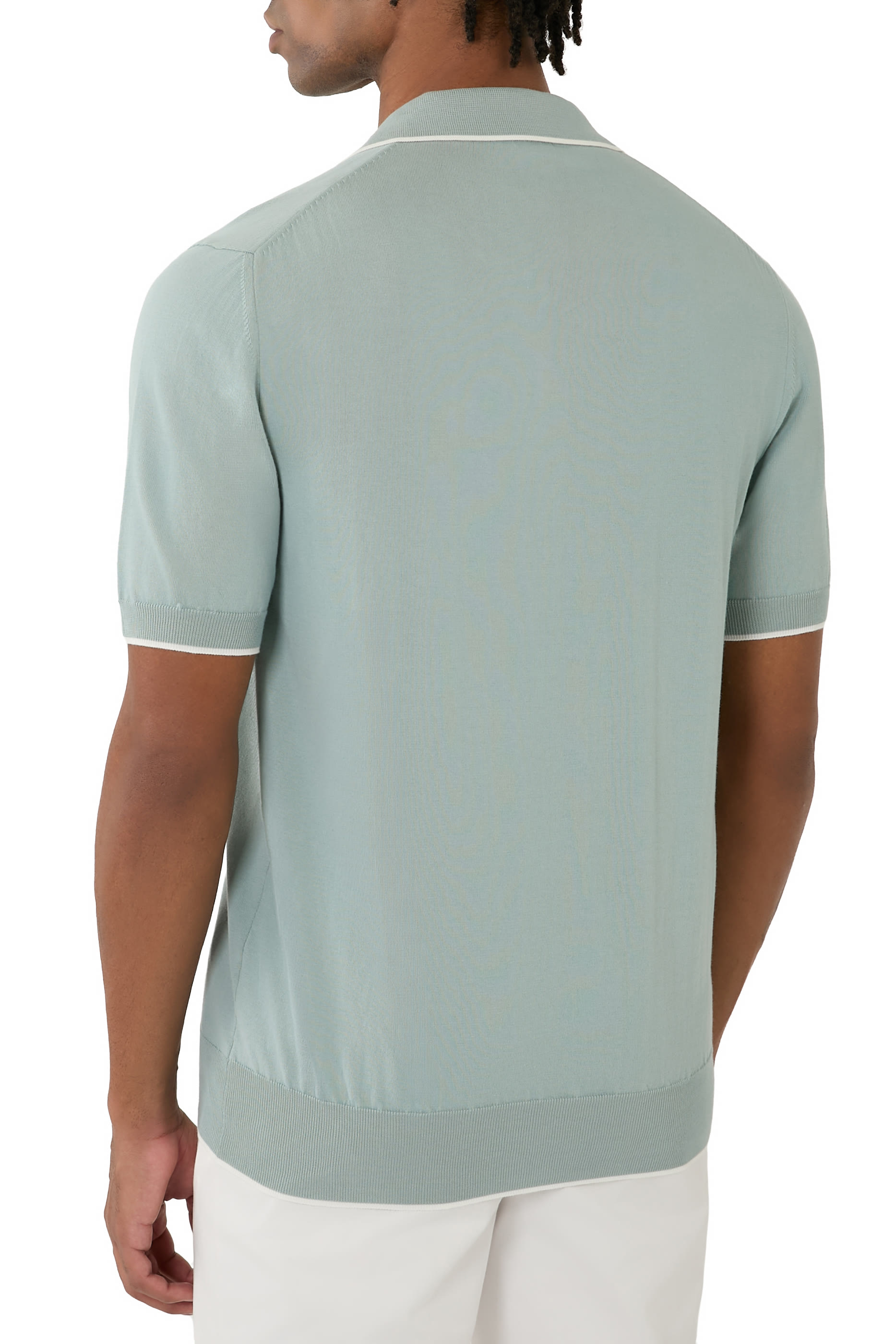 Short-Sleeve Buttonless Polo