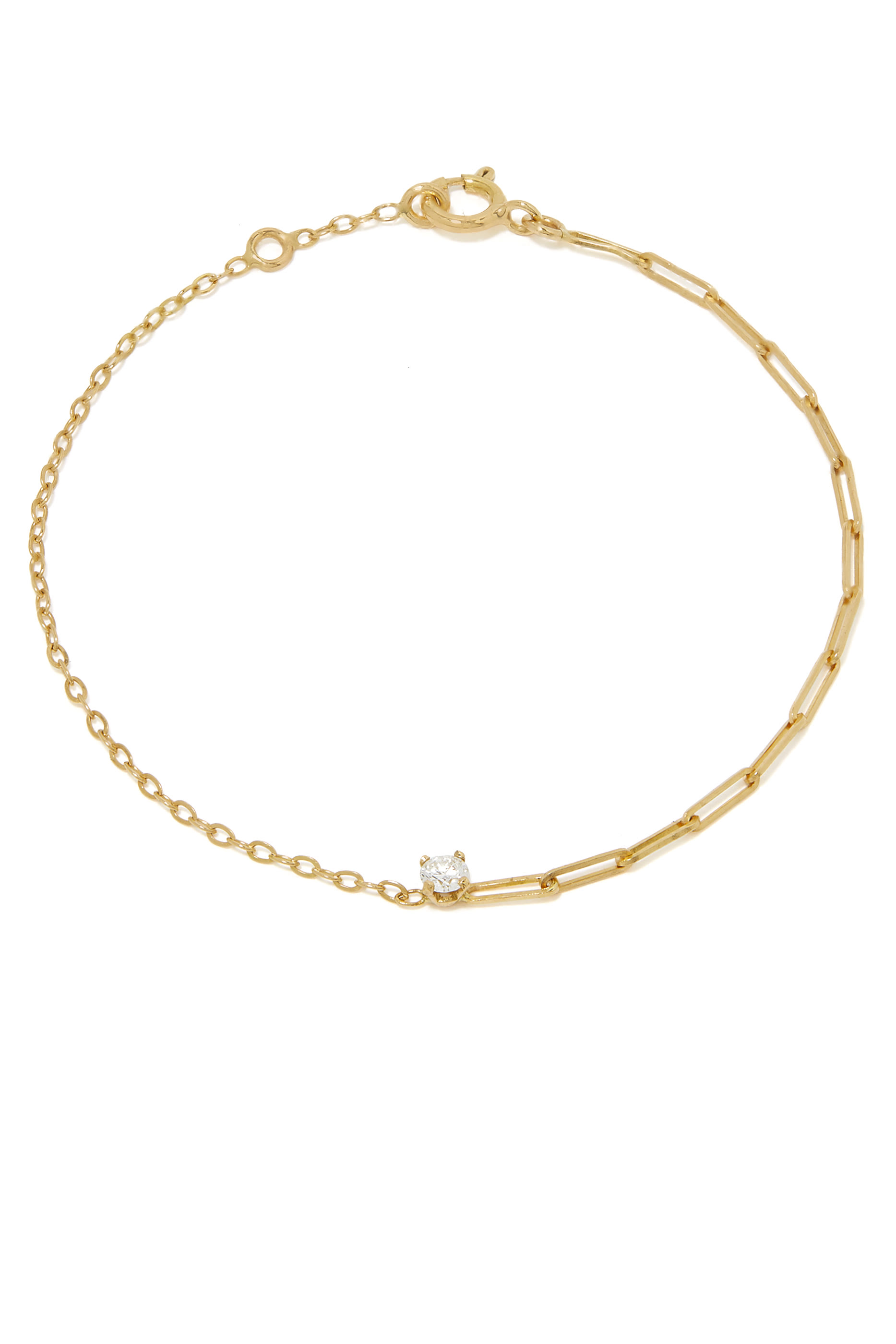 Solitaire Bracelet, 18k Yellow Gold & Diamond