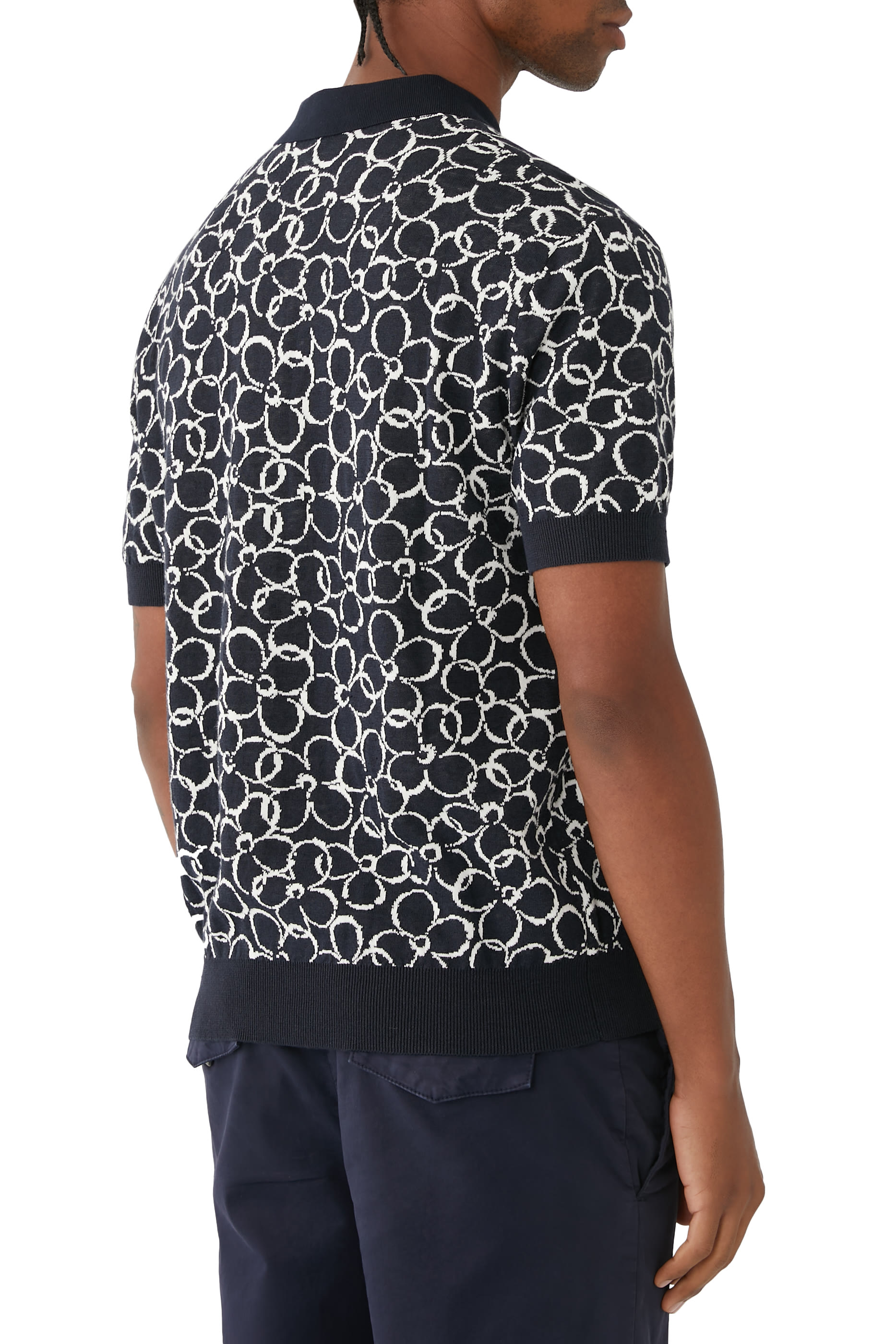 Abstract Daisy Jacquard Polo