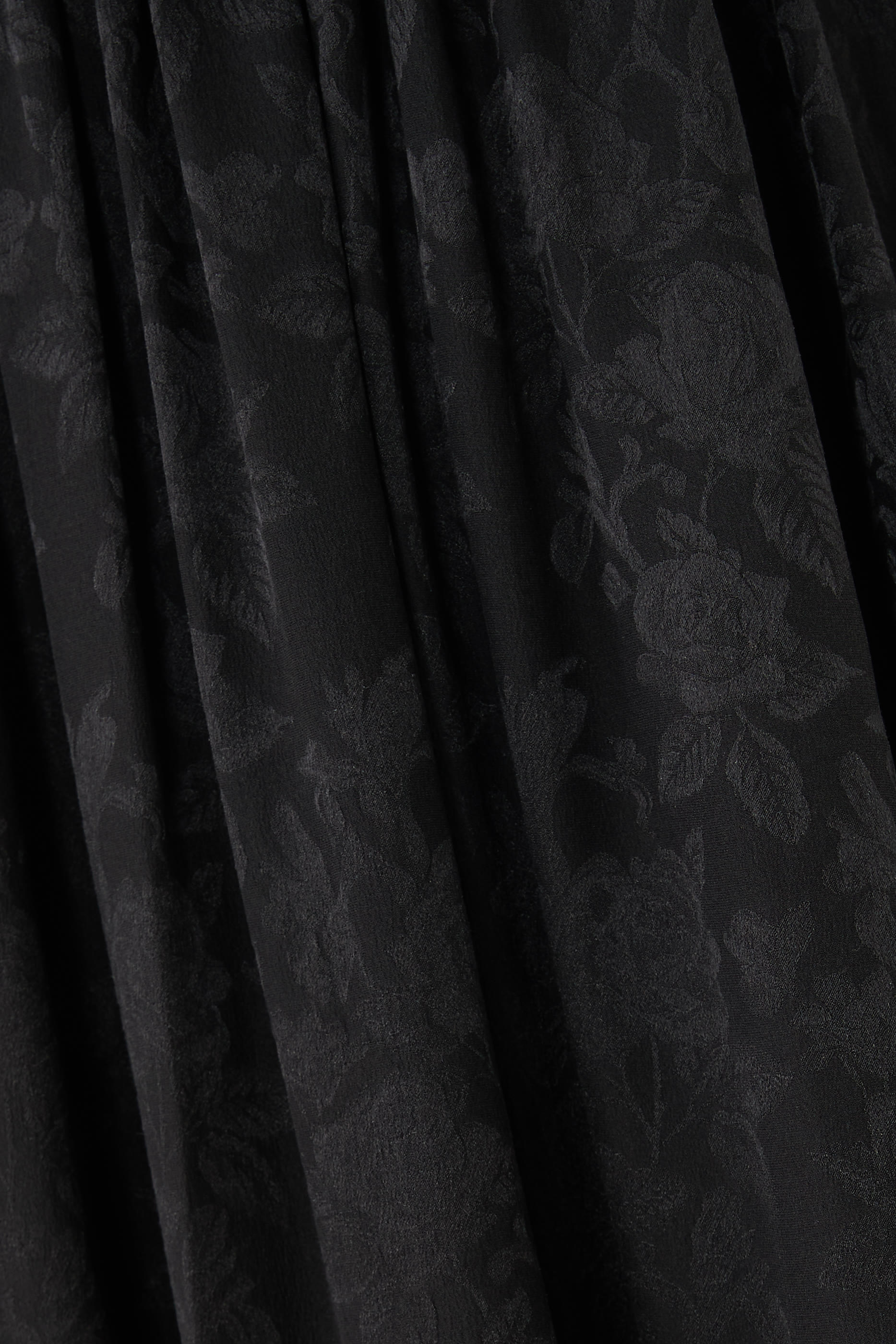 Gathered Midi Skirt in Silk Jacquard