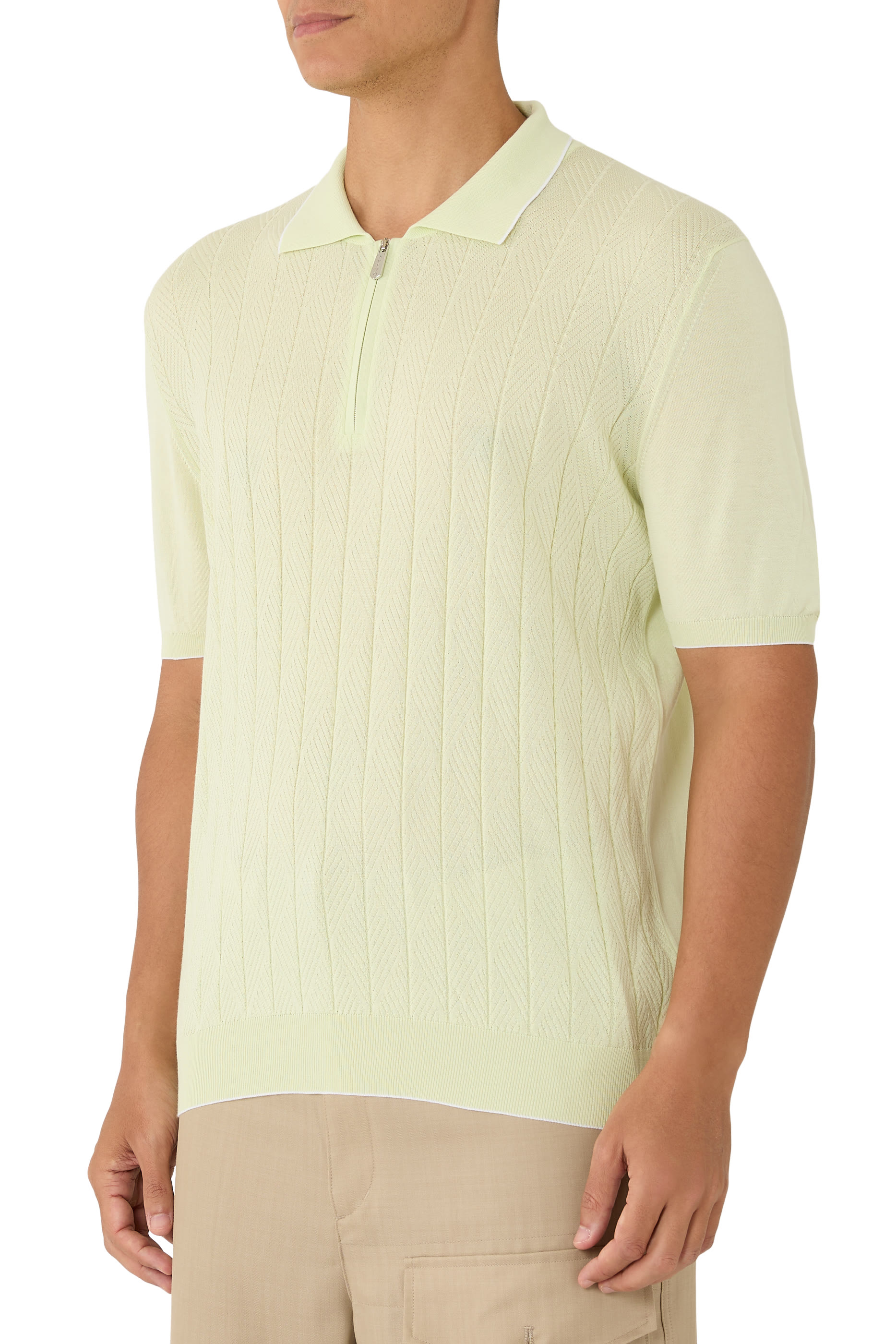  Short-Sleeve Polo with Zip