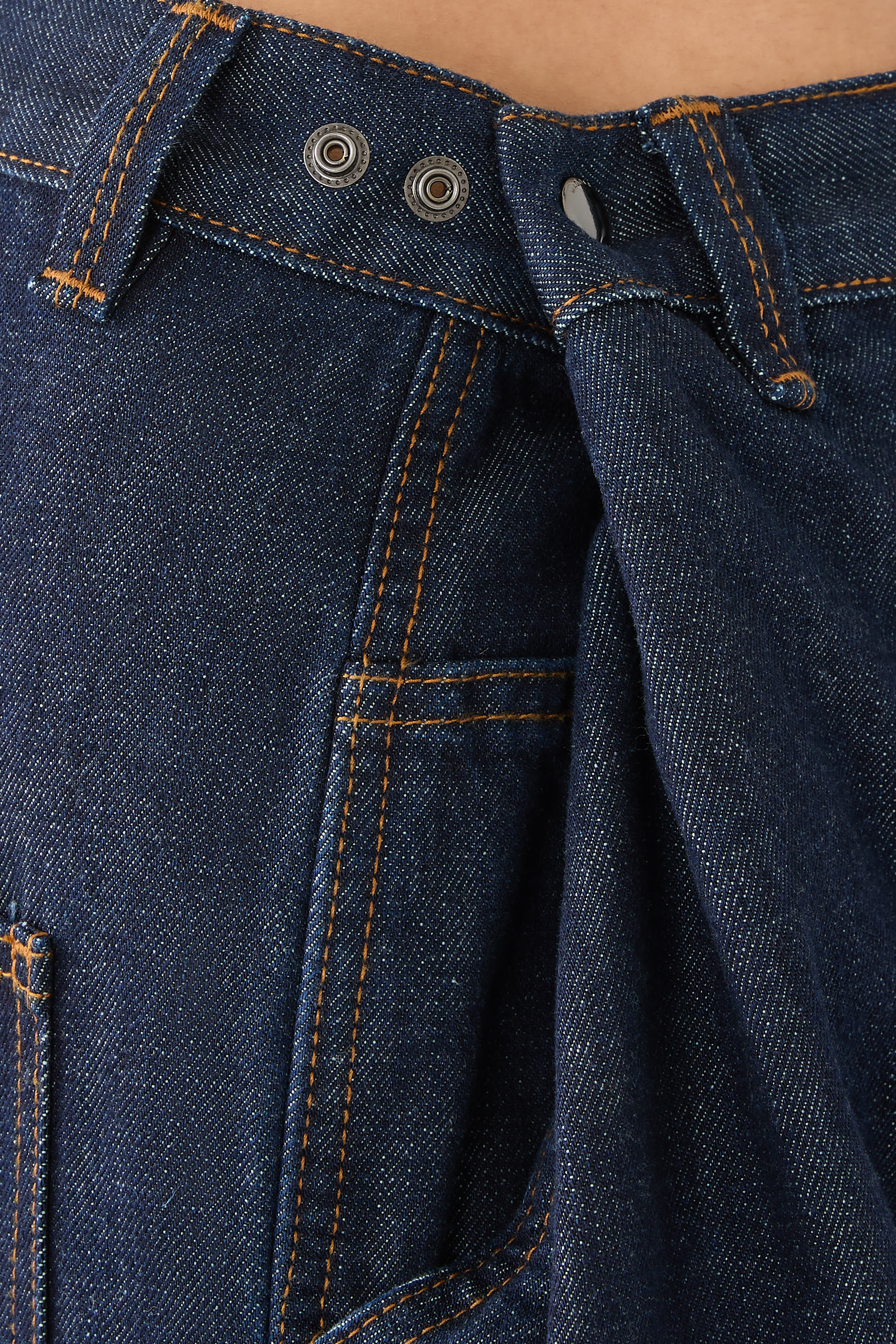 Loose-Leg Industrial Denim Pants