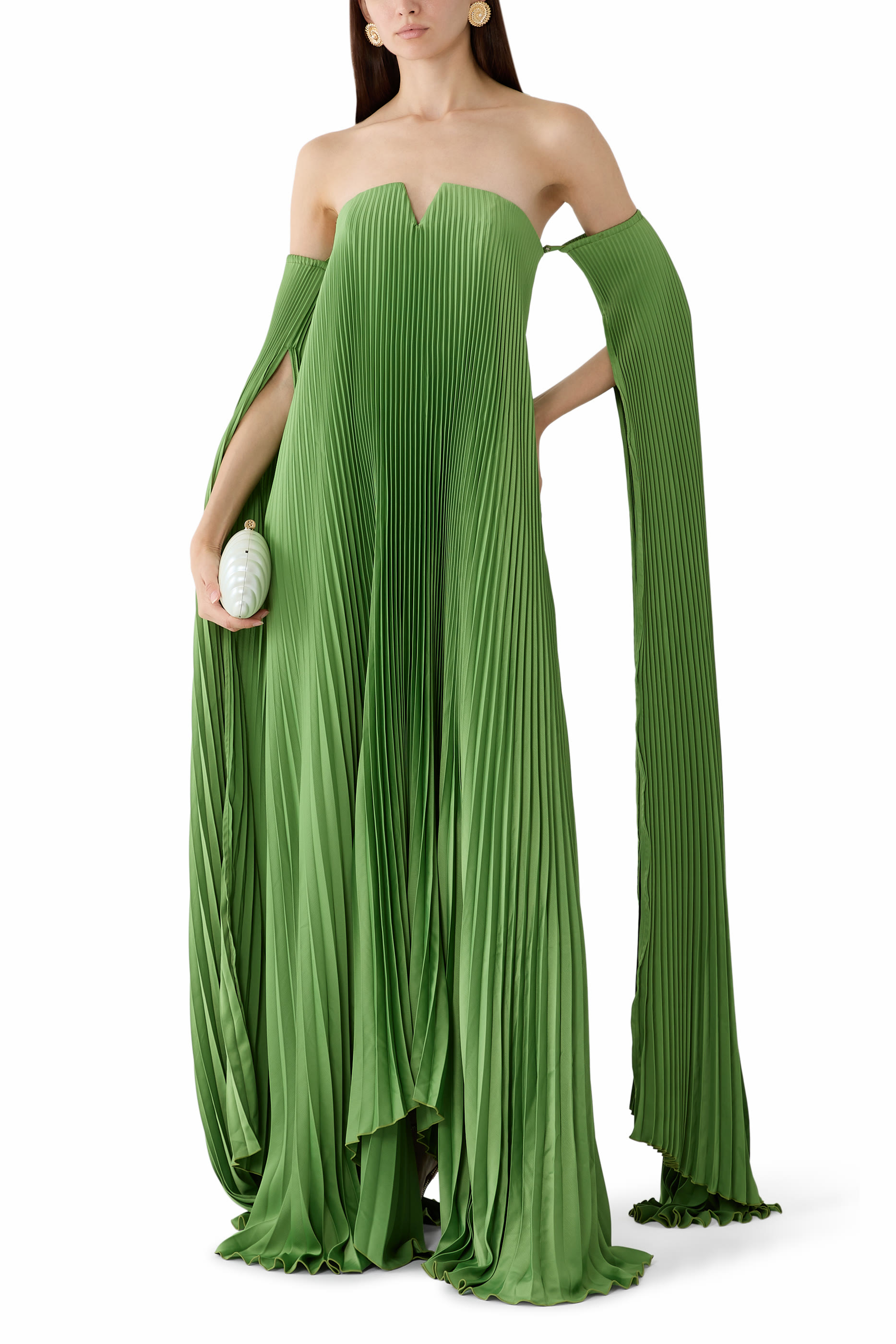 Drama Sleeves Tie Gown