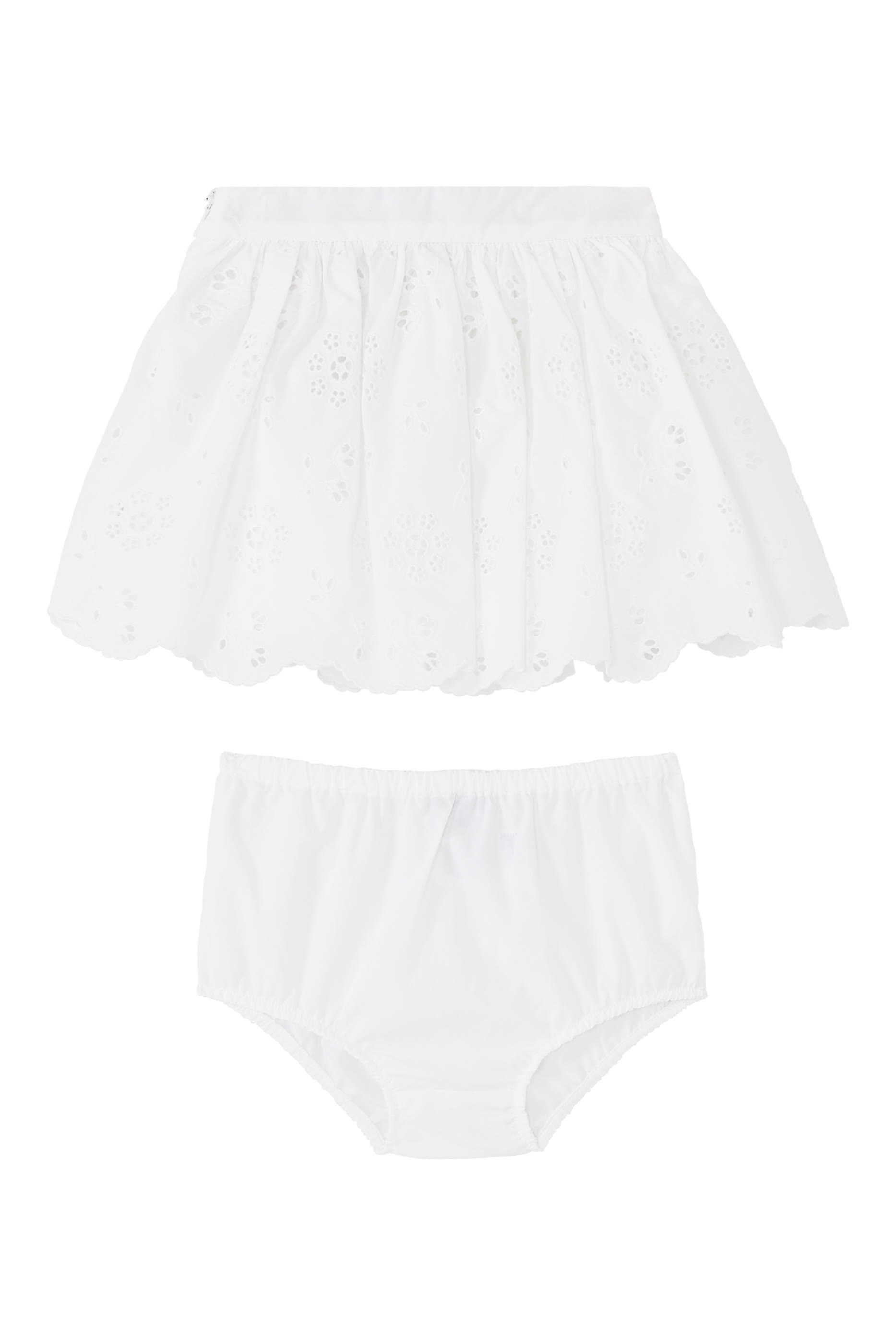 Kids Poplin and Broderie Anglaise Skirt