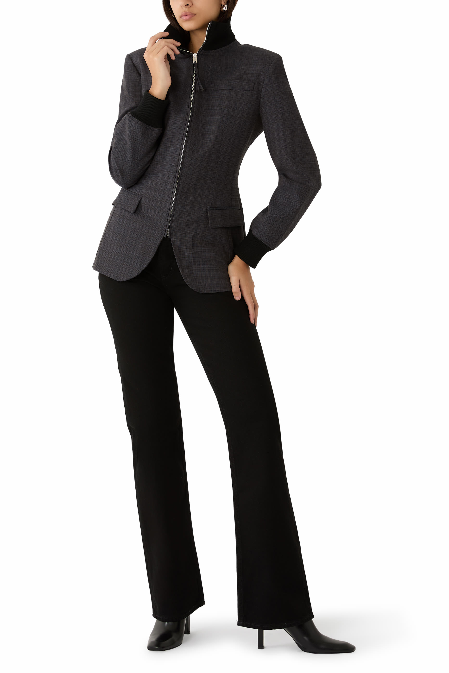 Stretchy Wool-Blend Jacket