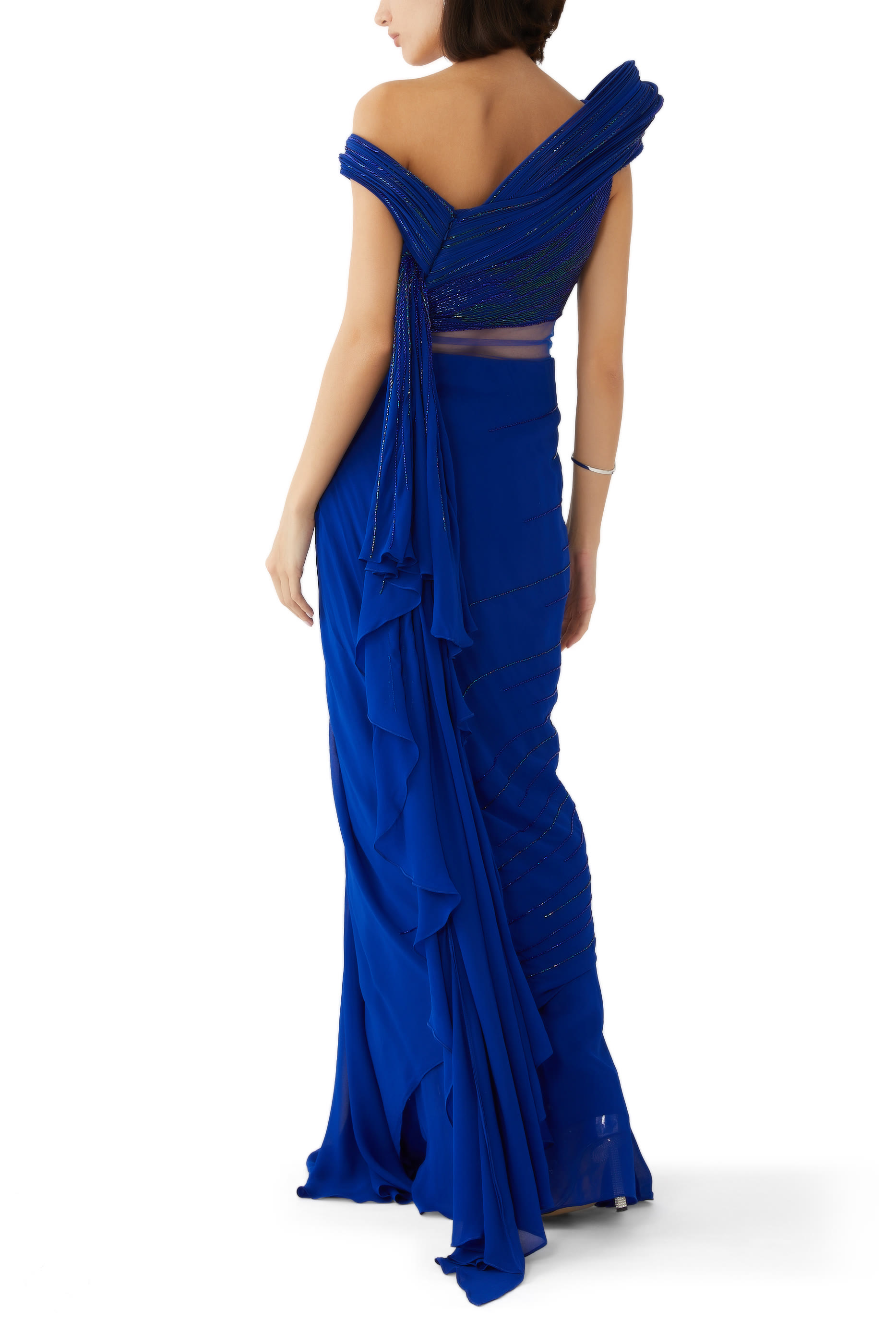 One Shoulder Saree Gown