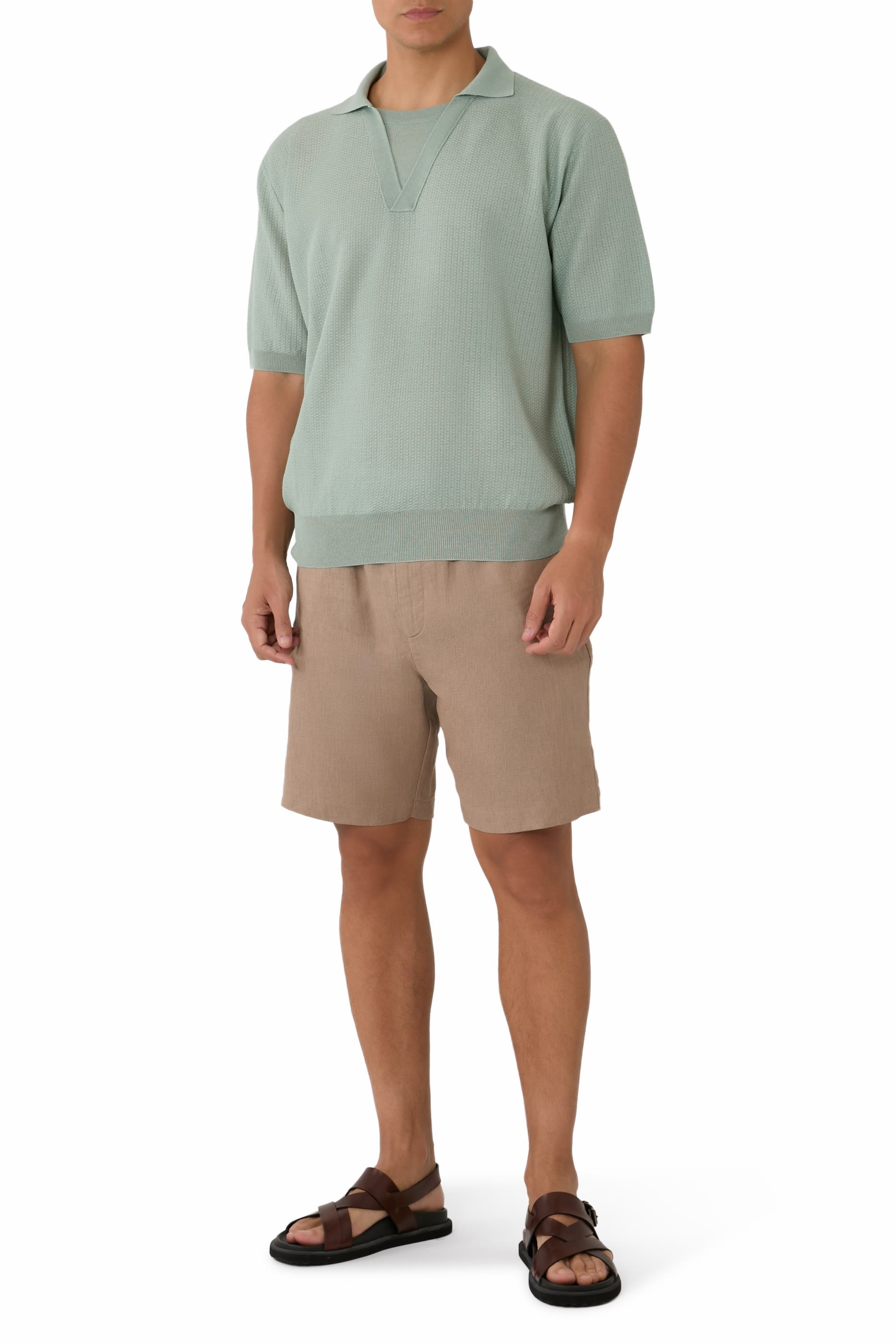 Layered Neck Knit Polo