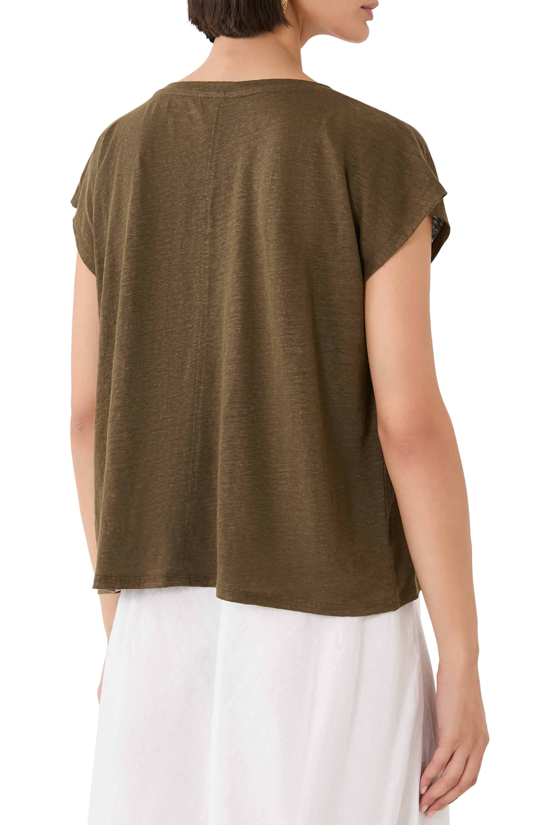 Organic Linen Jersey V-Neck T-Shirt