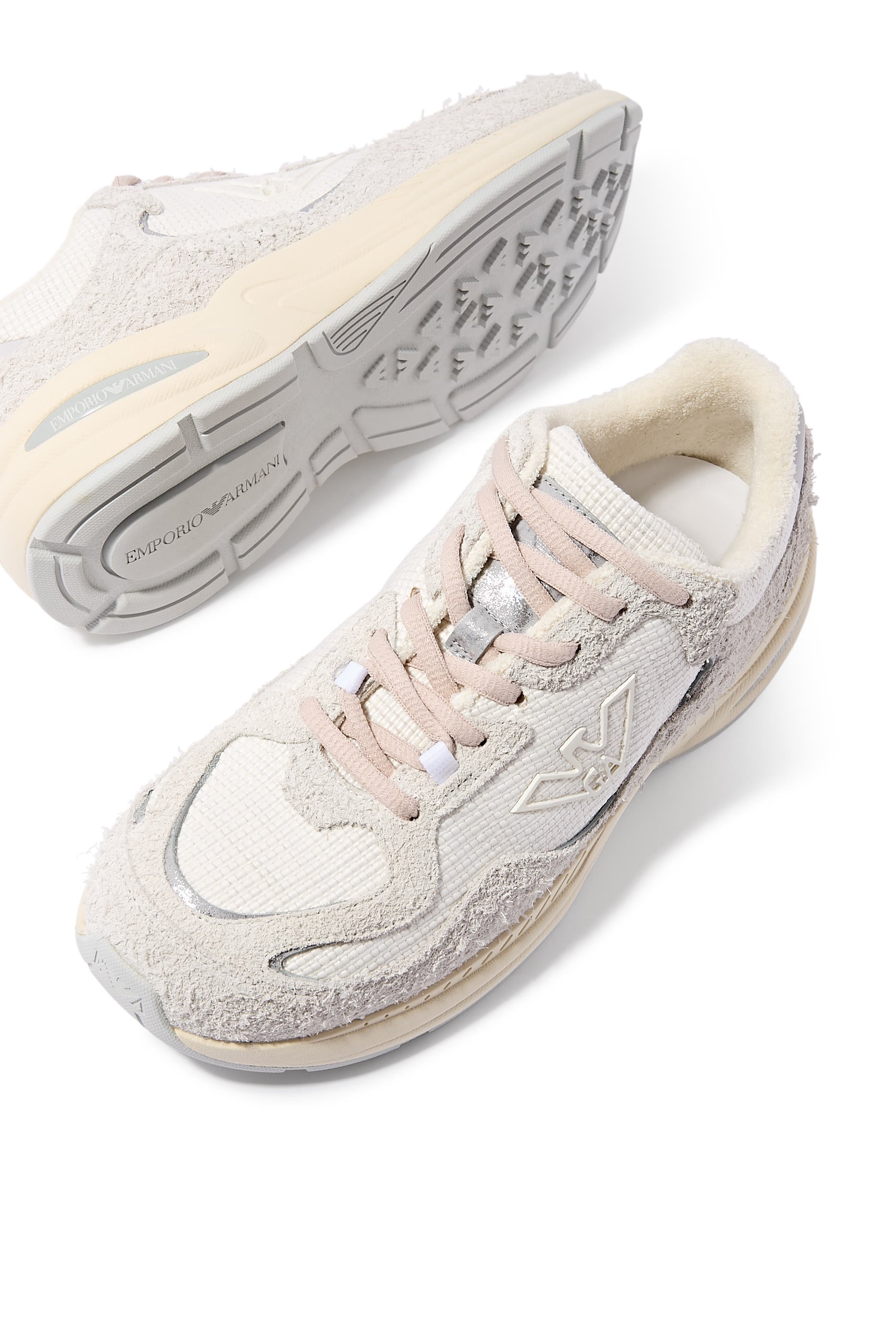 Logo Suede & Mesh Sneakers 