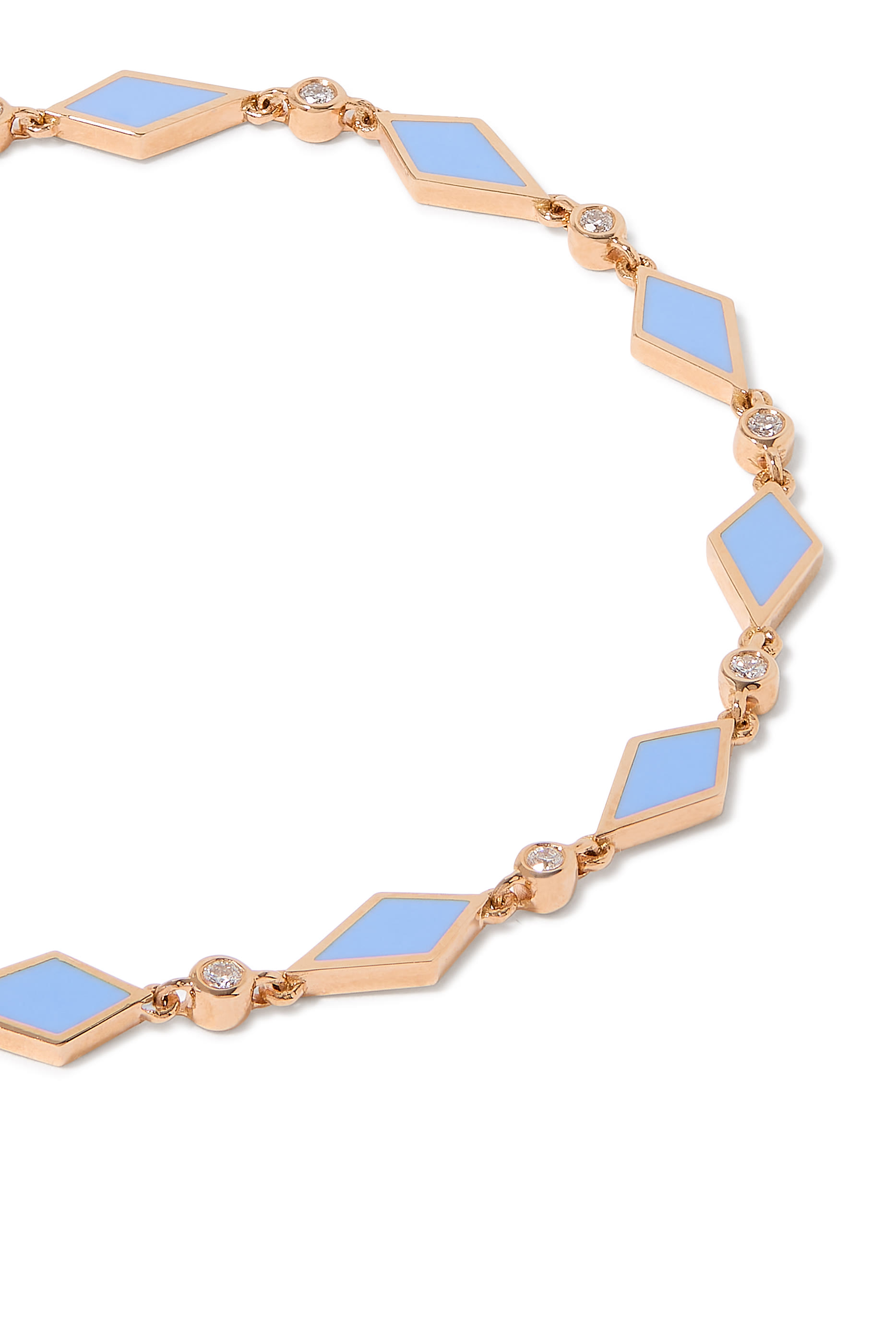 Morocco Mosaic Rose Gold Bracelet, 18K Rose Gold, Enamel & Diamonds