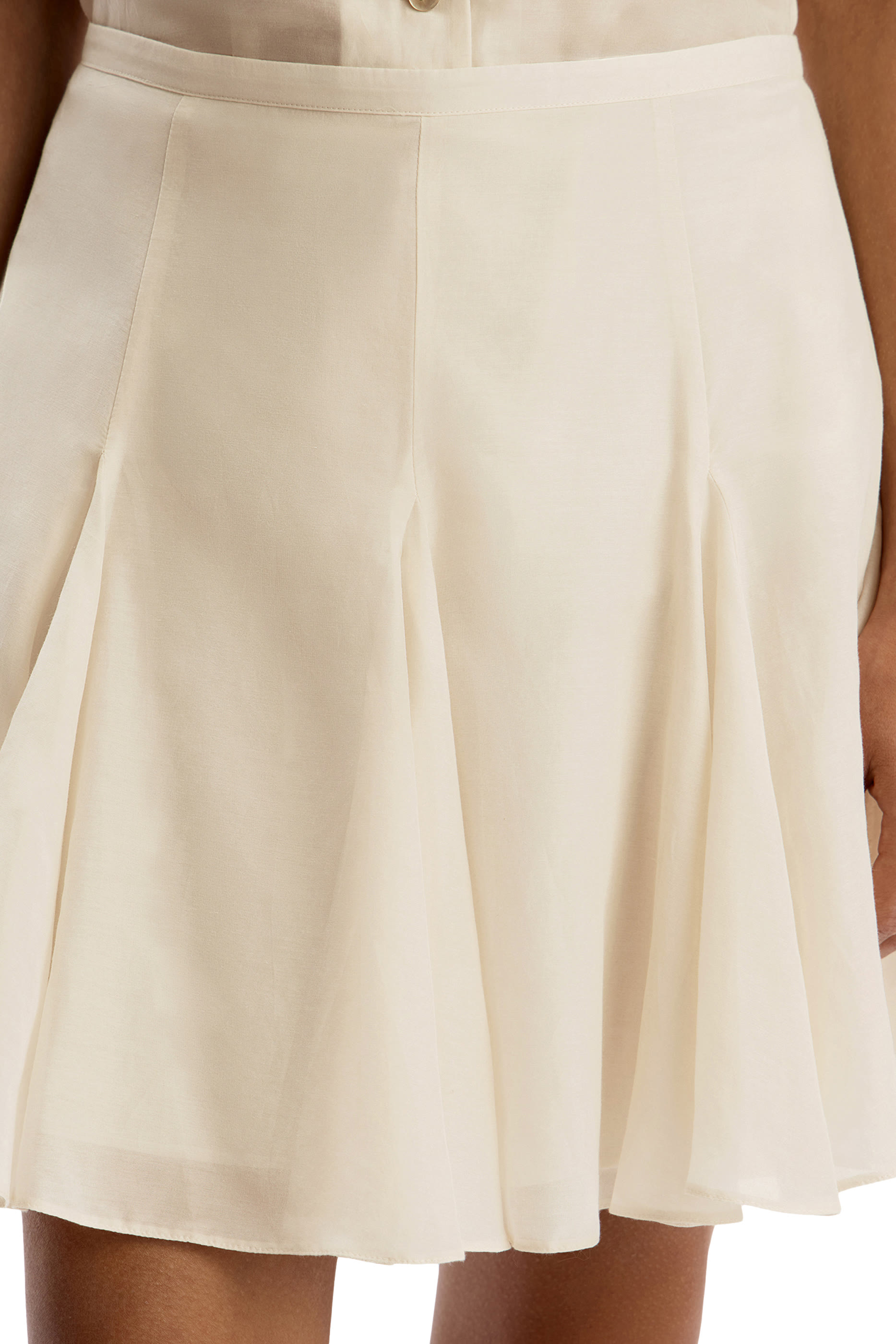 Silk and Cotton Blend A-Line Mini Skirt