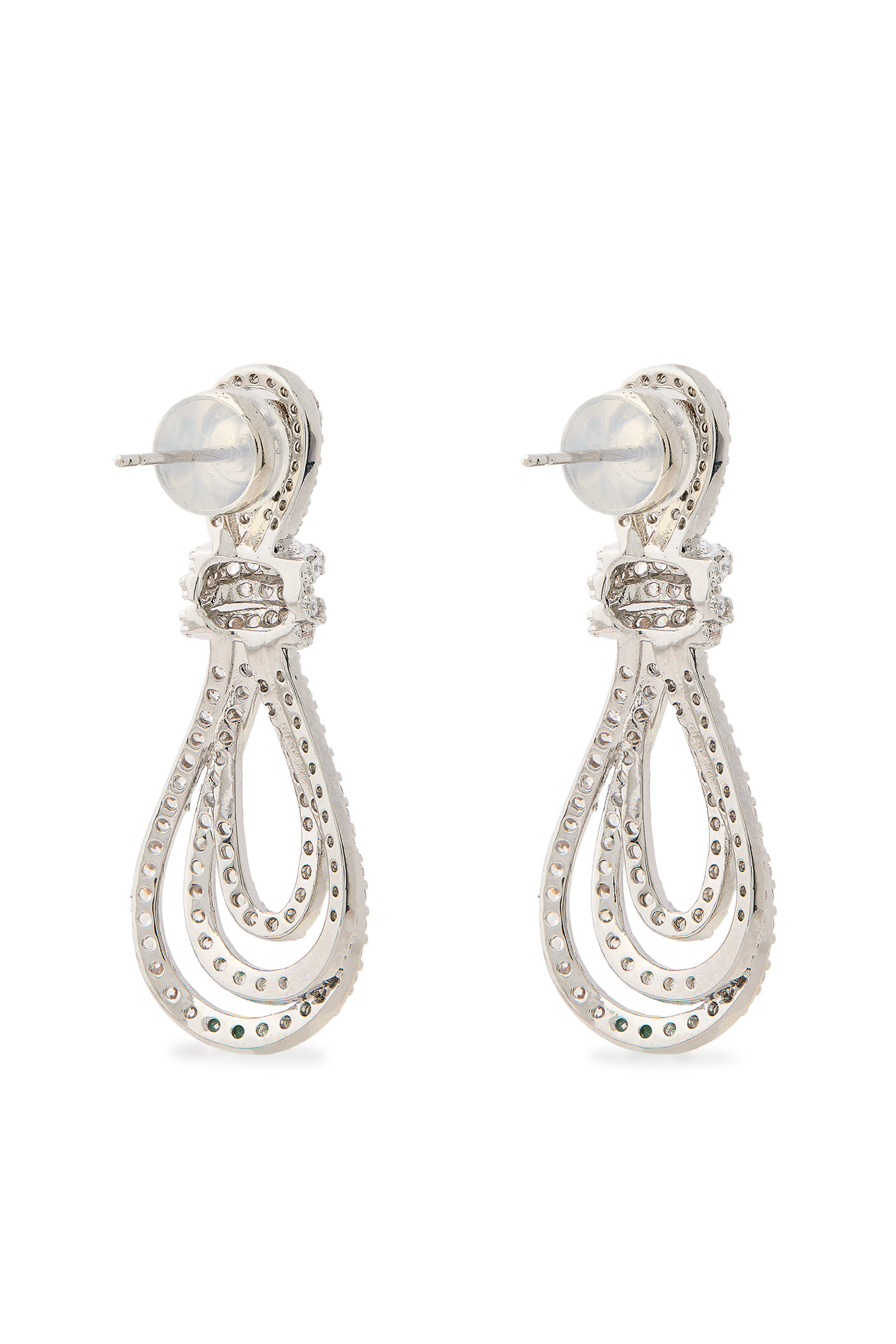 Riona Earrings, 14K White Gold & Cubic Zirconia