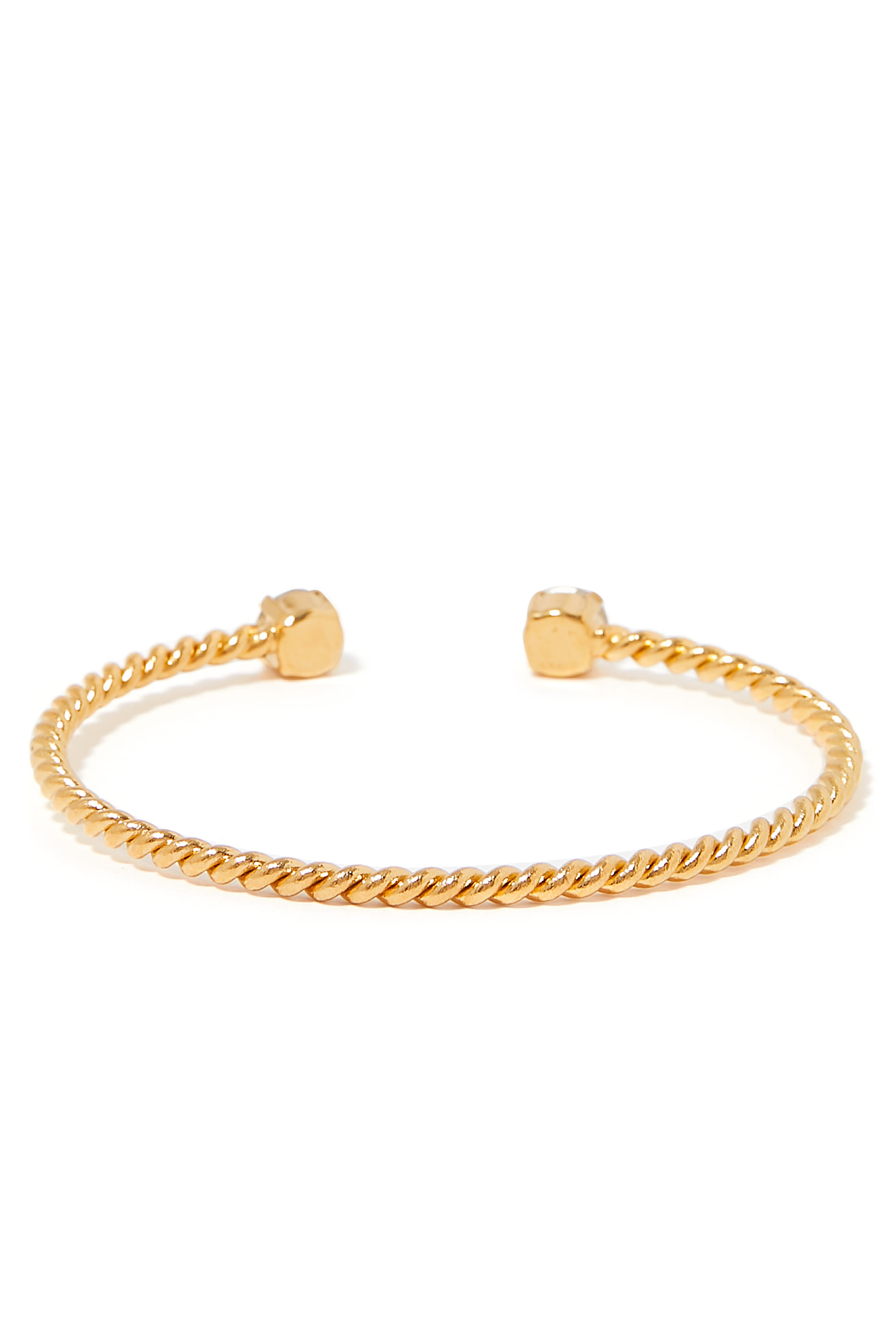 Mini Twist Bracelet, 18k Gold-Plated Metal & Swarovski Crystals