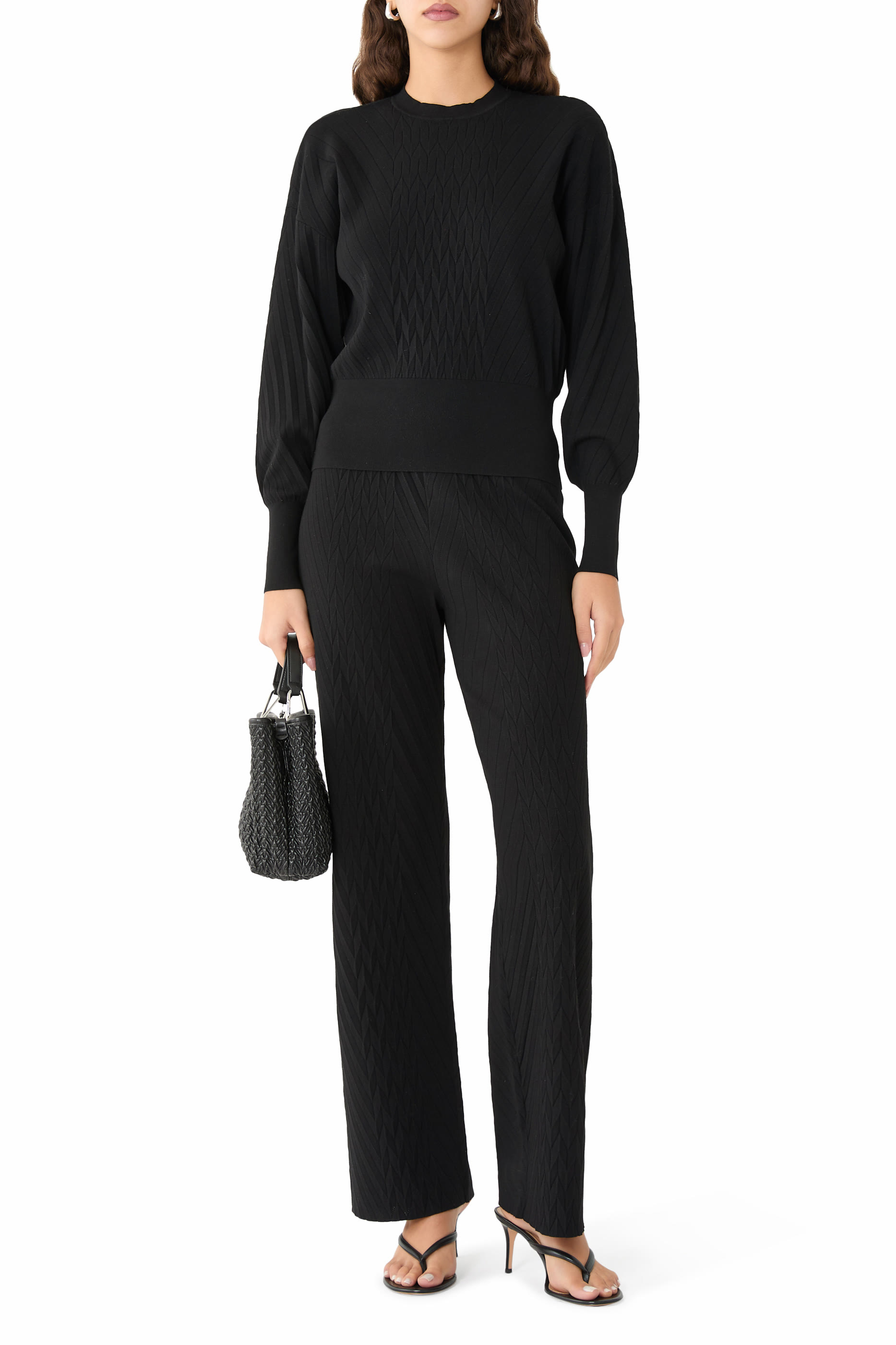 Viscose-Blend Jumper With Embossed Motif