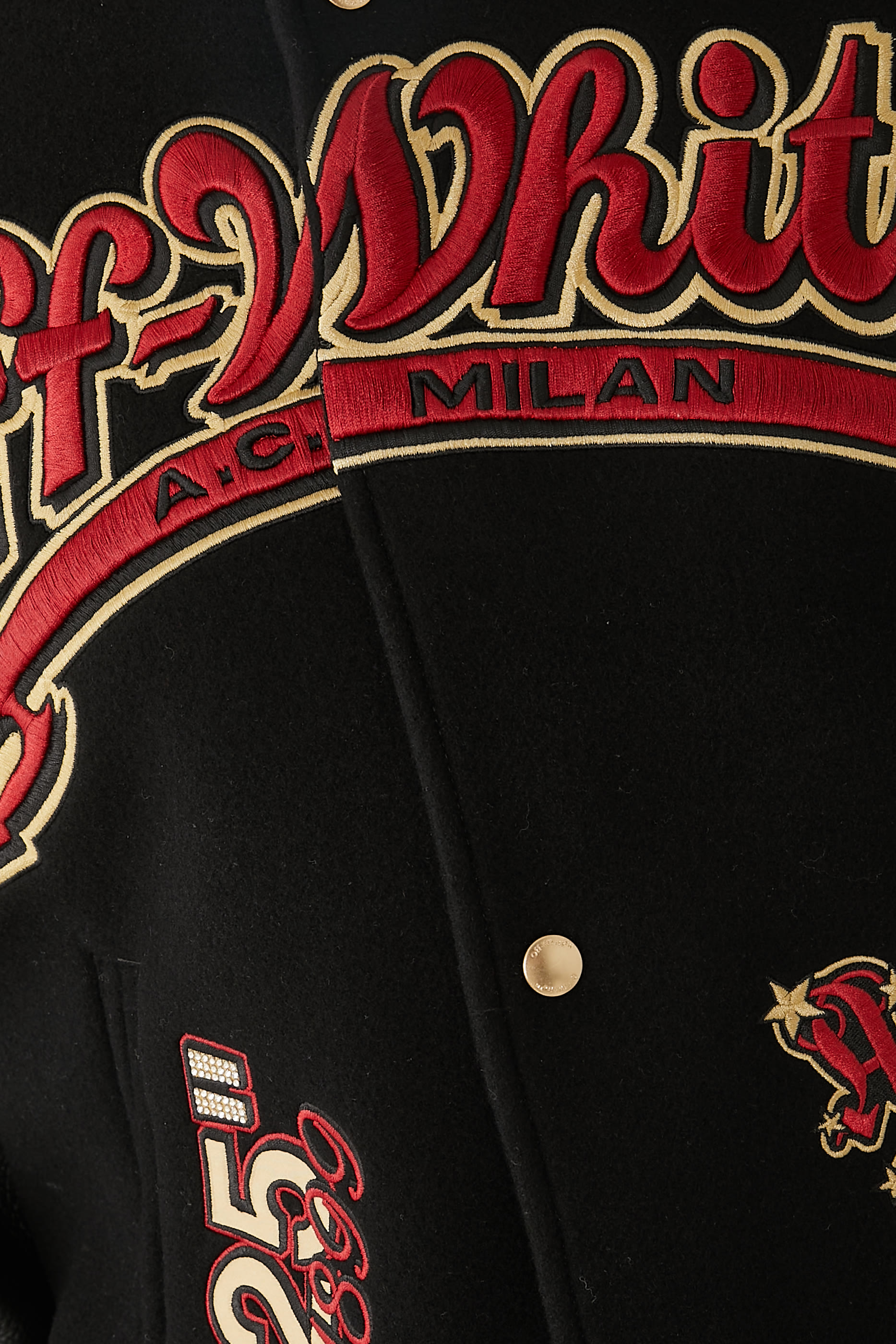 OW x A.C Milan Varsity Jacket