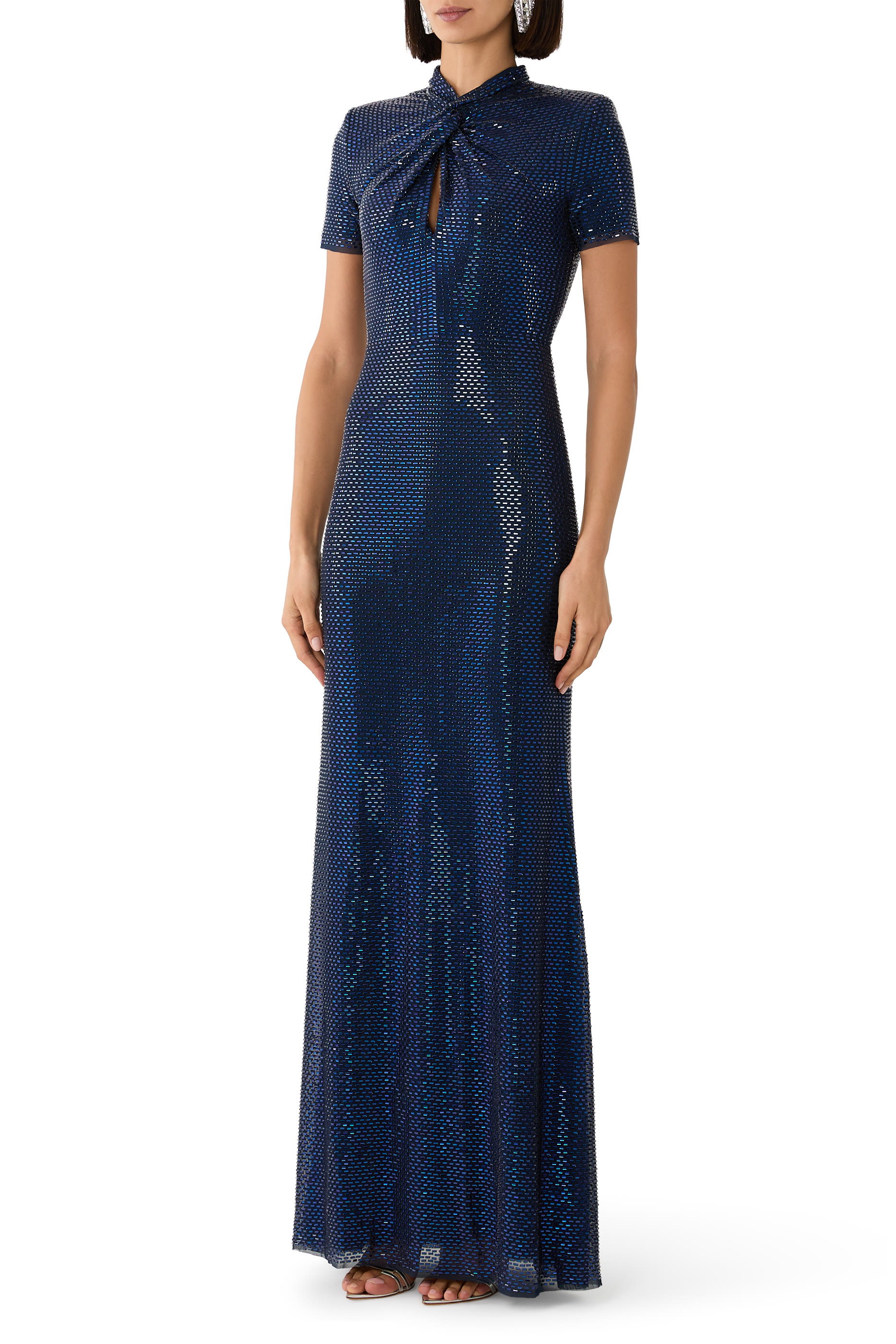 Mesh Twist Maxi Dress