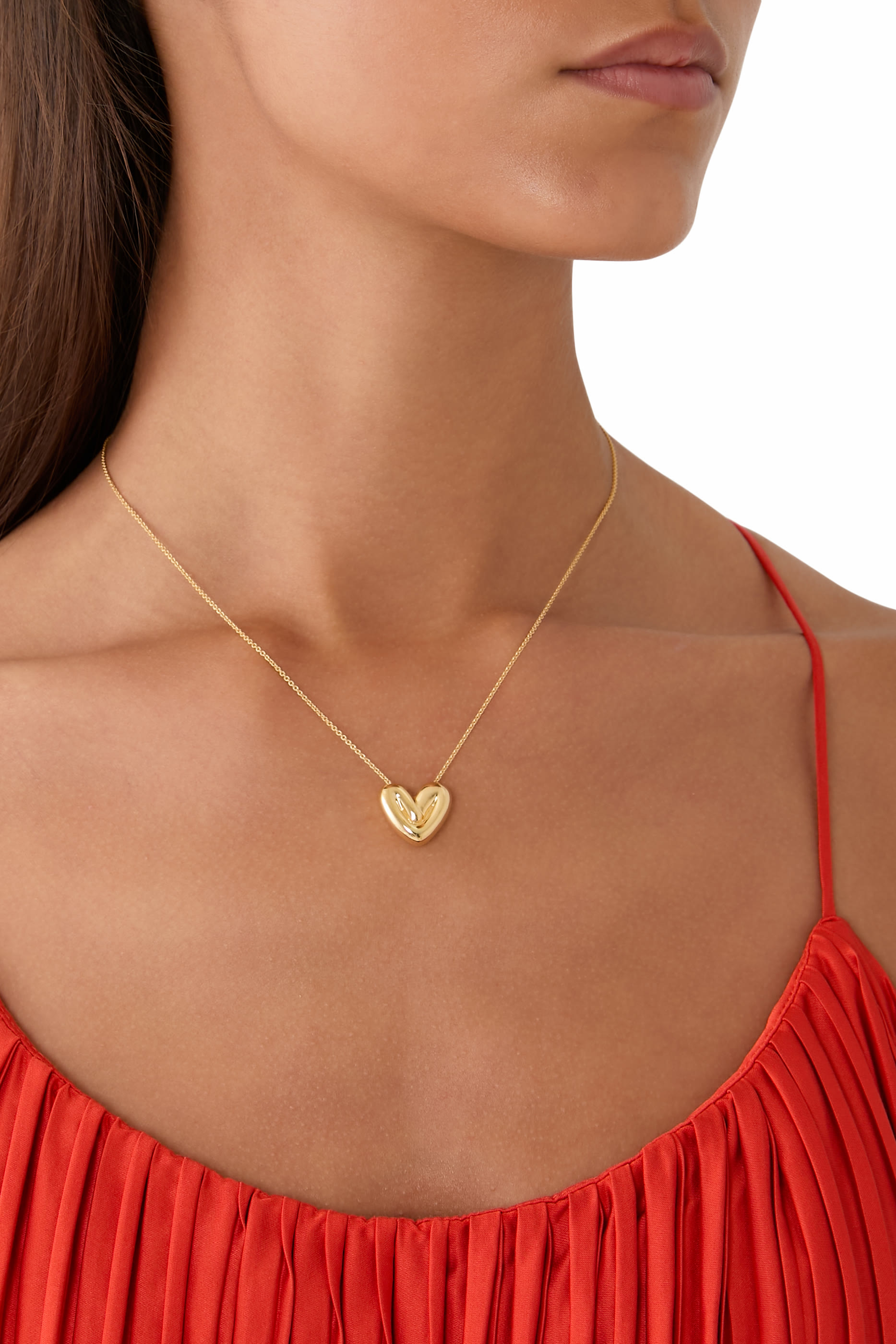 Puffy Heart Pendant Necklace