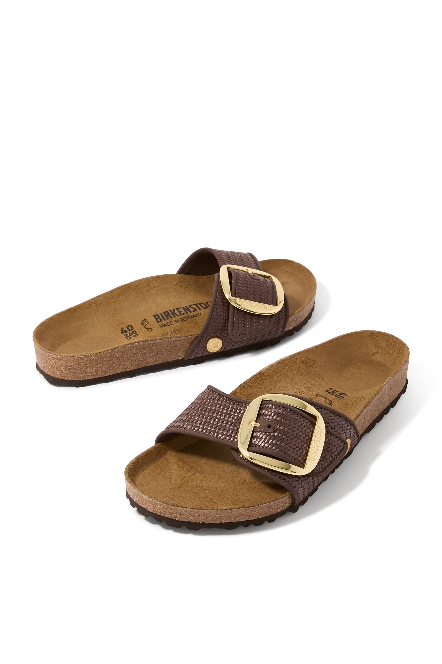 Madrid Big Buckle Raffia Sandals 