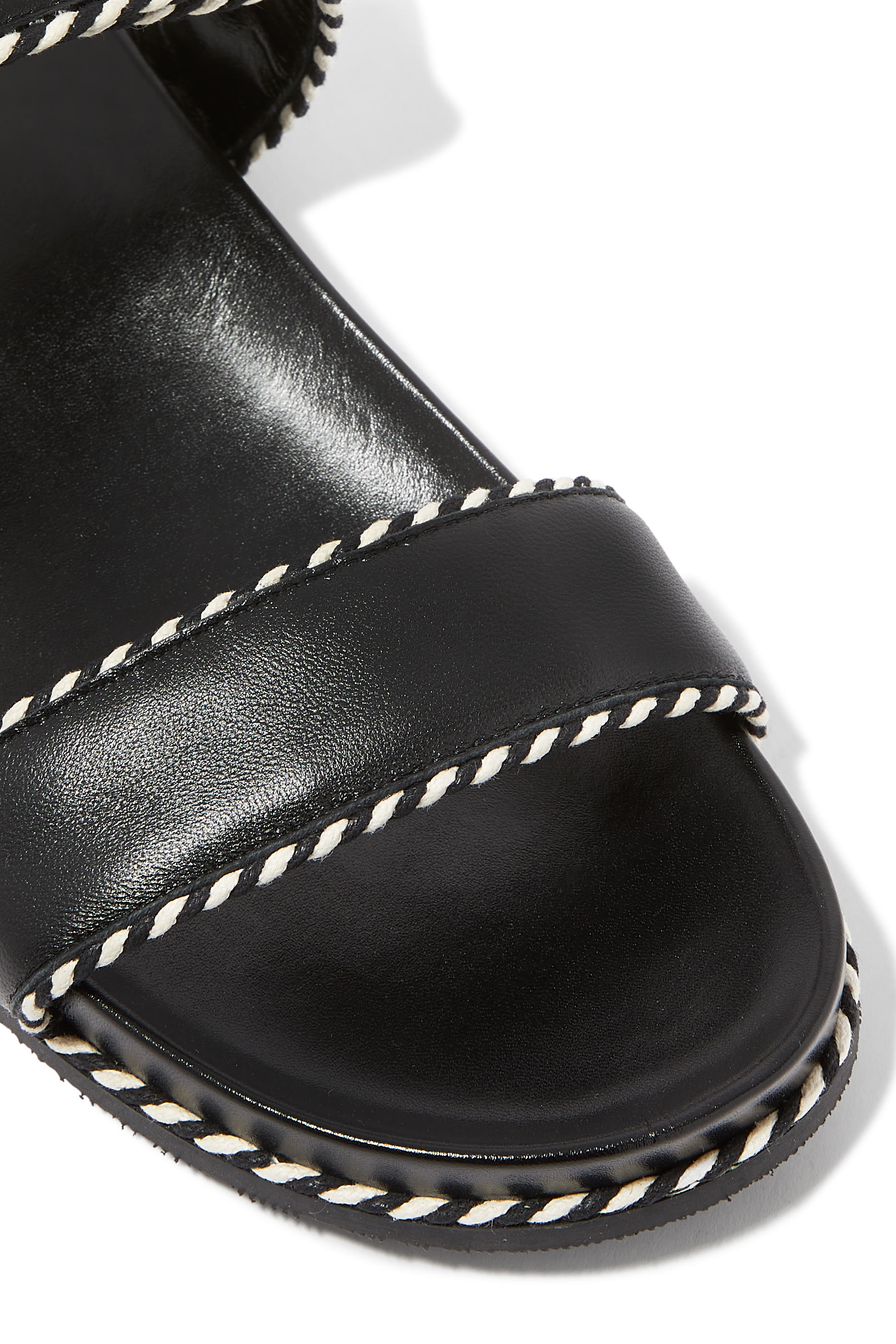 Two-Tone Edge Nappa-Leather Sandals