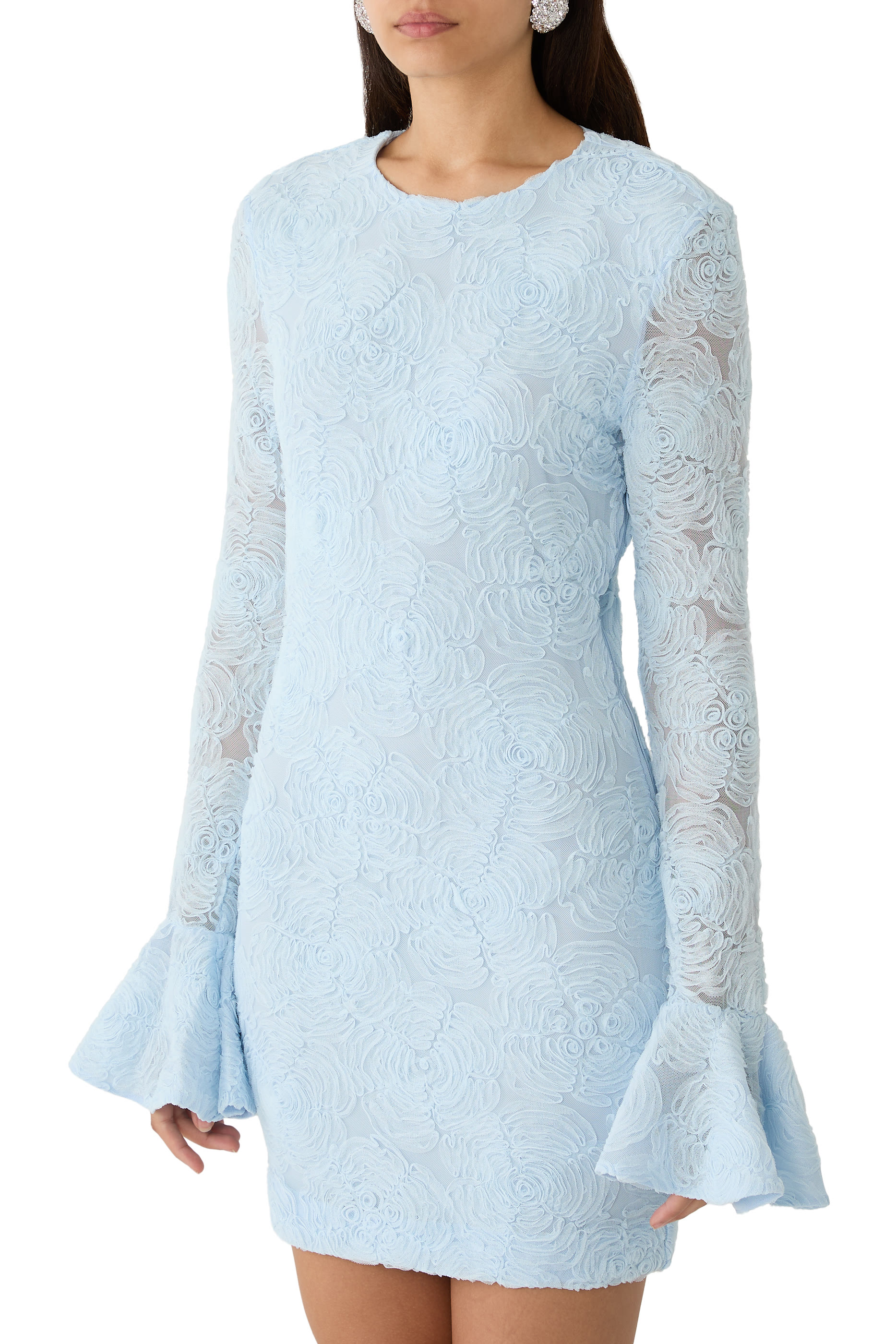 Mesh Frill Mini Dress