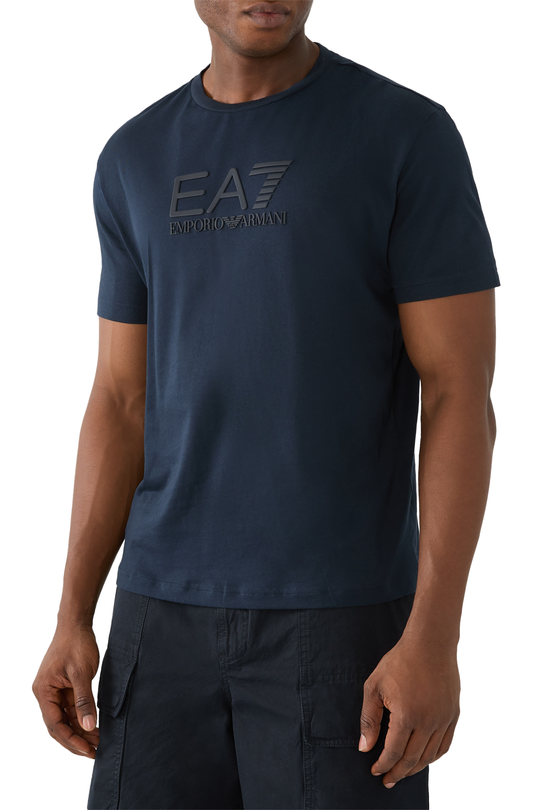 EA7 Logo Cotton T-Shirt