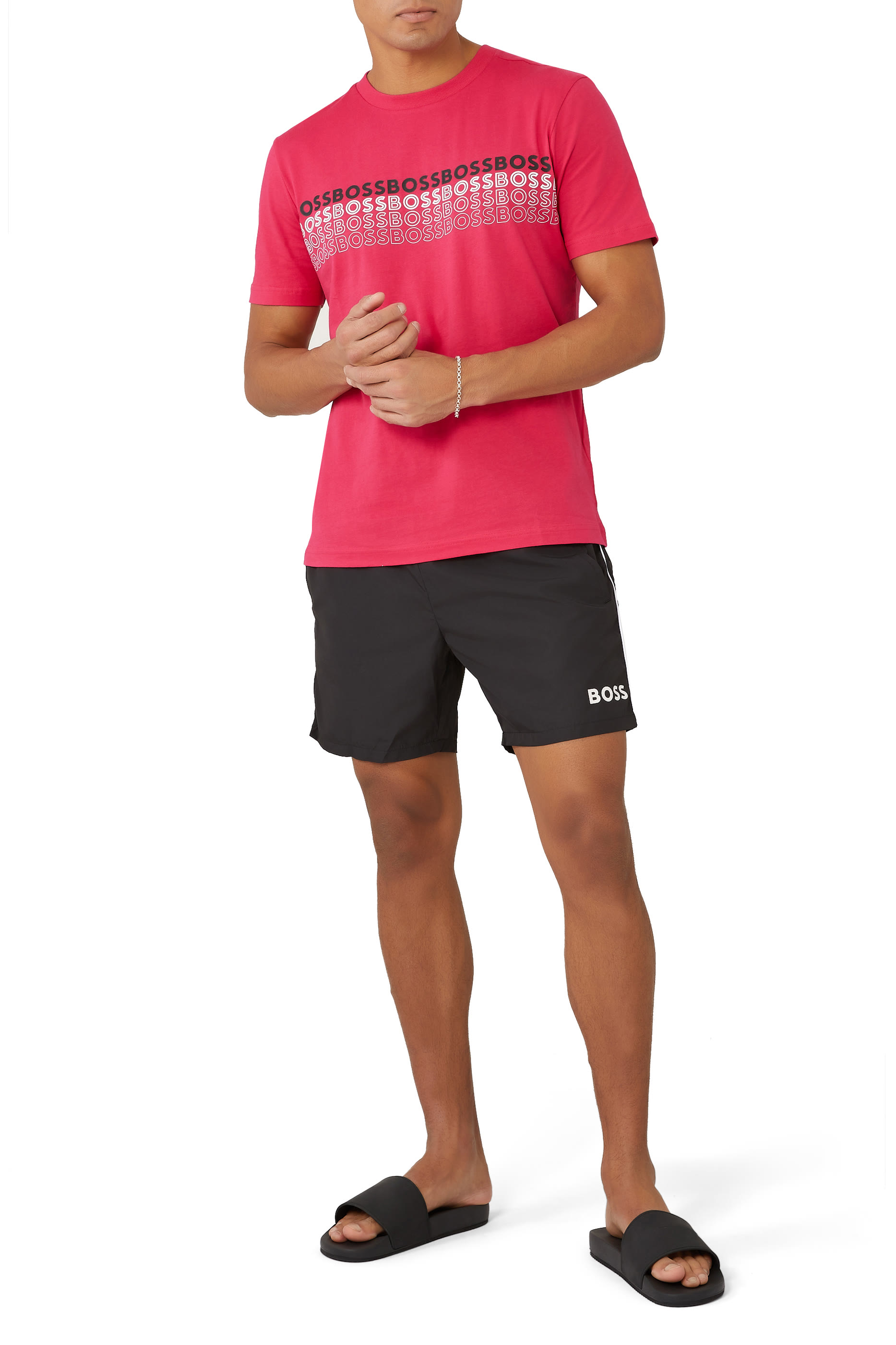 Quick-Drying Logo Swim Shorts