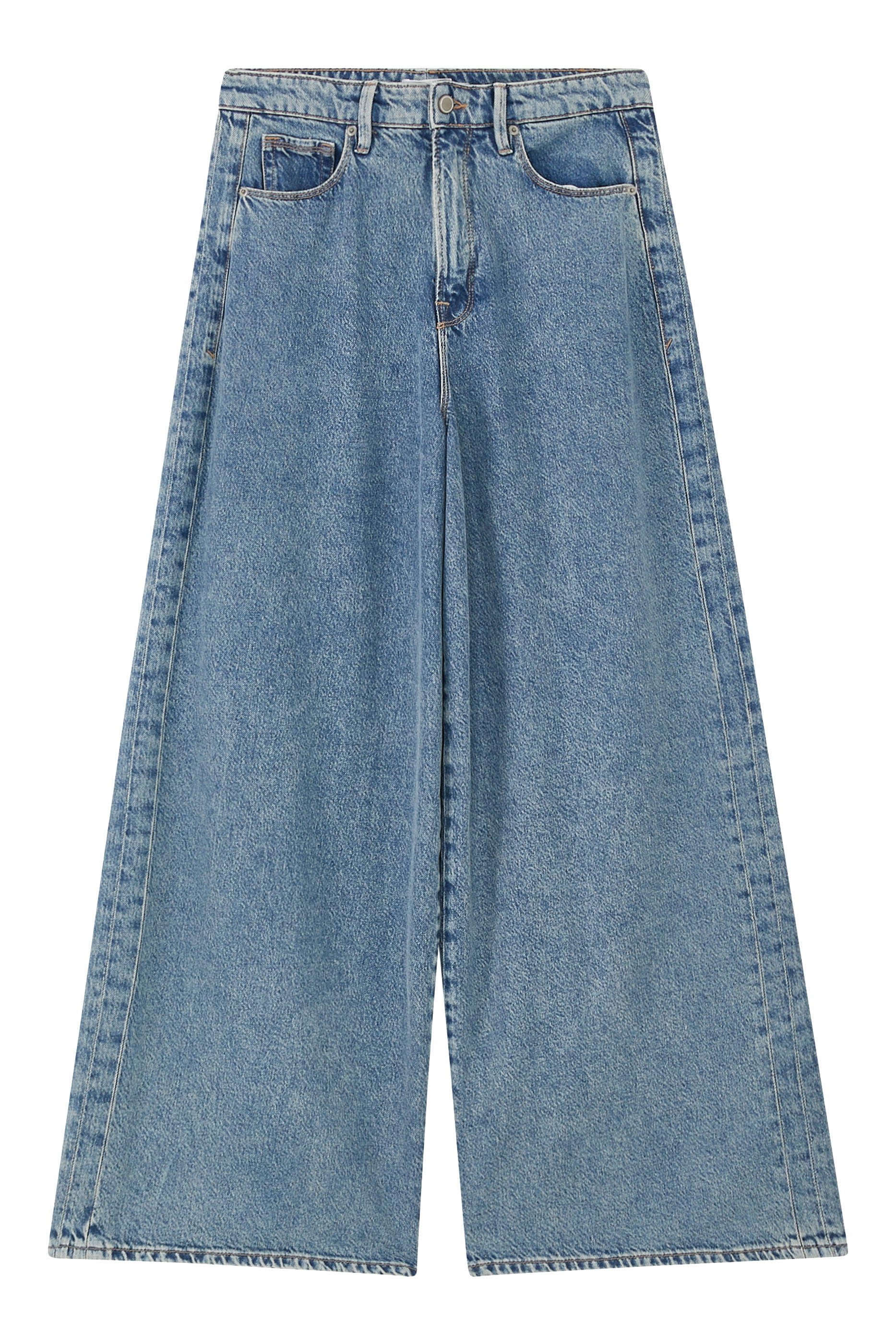 Paneled Wide Leg Jeans